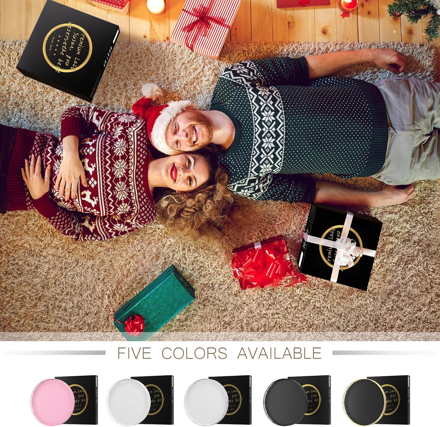 9" Oak Wood Lazy Susan Organizer, Lazy Susan for Cabinet Dining Table Pantry Wood Turntable Organizer Tray for Coffee Table Kitchen Countertop Salt Pepper Spice Organization and Storage Round Silver