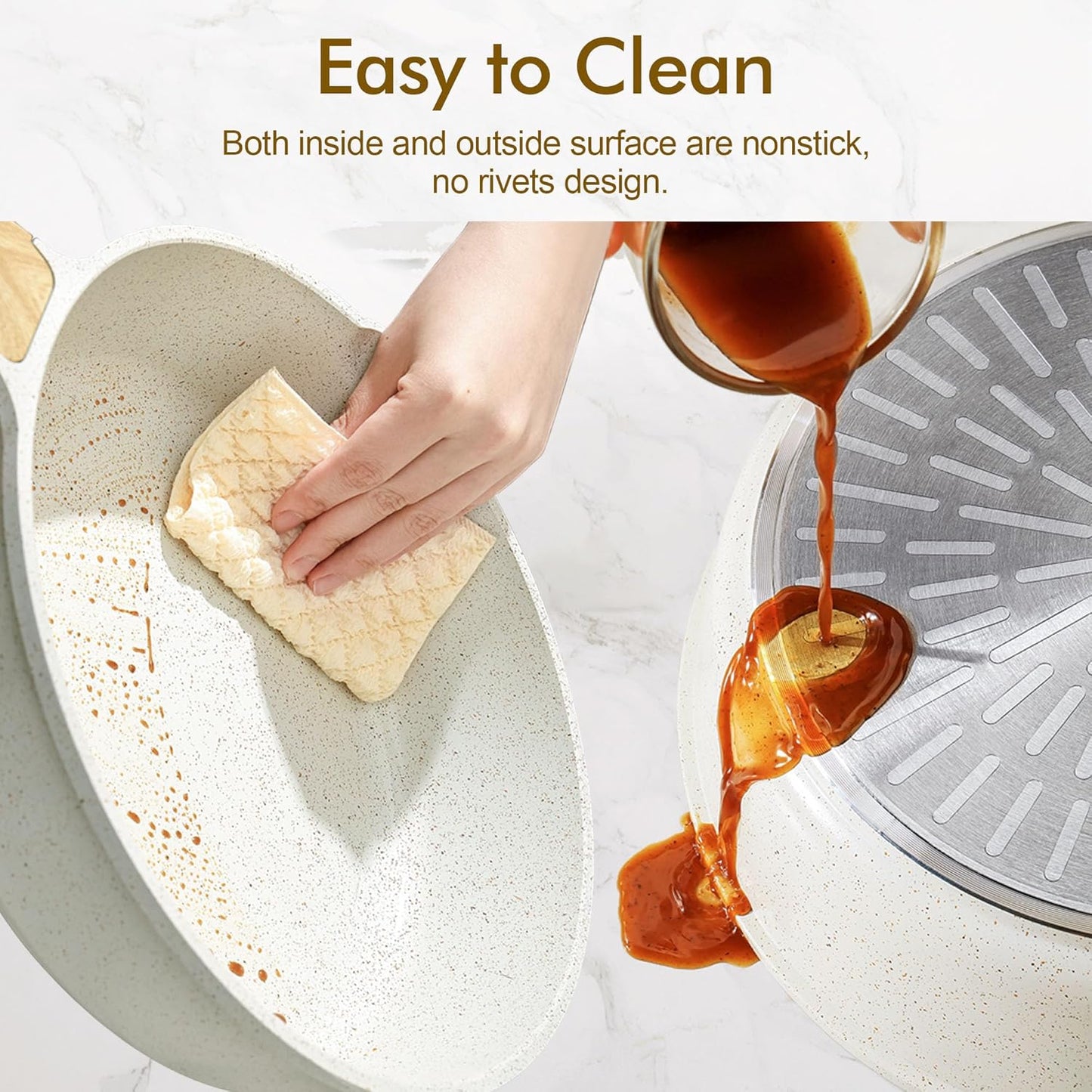 SENSARTE Nonstick Ceramic Saute Pan 10 Inch/3.5QT, Non-toxic Deep Frying Pan Skillet with Lid, Healthy Jumbo Cooker, Stay Cool Handle, Induction Compatible, PFOA & PFAS Free