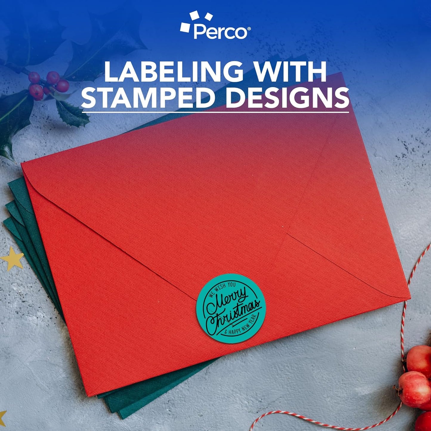 Perco Teal 3-Inch Round Circle Dot Sticker Labels with Easy Peel Perforation - 500 Labels per Roll - Strong Adhesion, Vibrant Colors for Organizing, Crafting & More - Made in USA