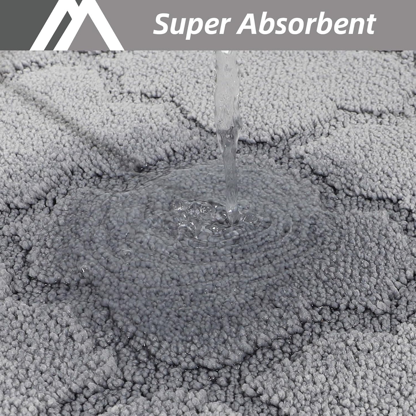 COSY HOMEER Soft Kitchen Floor Mats for in Front of Sink Super Absorbent Rugs and 20"x59" Non-Skid Mat Standing Washable,Polyester,Grey