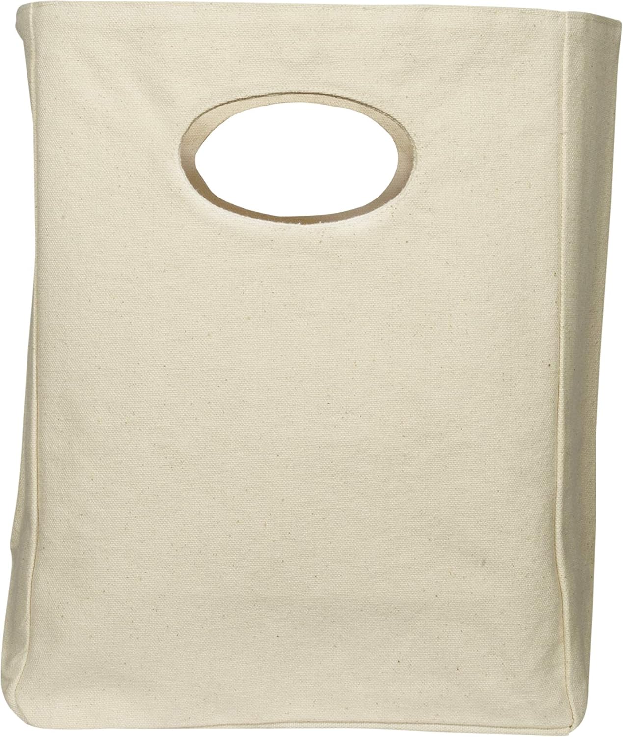 Organic Cotton Canvas Lunch Bag - Eco Friendly & Machine Washable | Perfect for Men, Women & Kids | Reusable Lunch Tote for Work, School - Easy to Clean Water Resistant (White - 2 Pack)