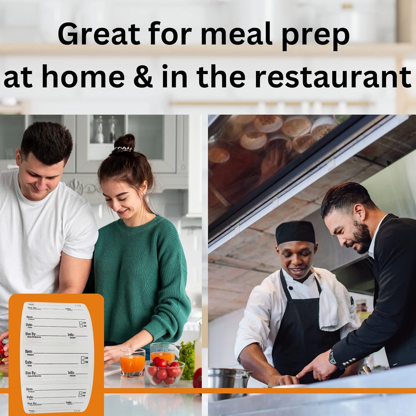 2x1 Dissolvable Food Labels, 500 Label Stickers, Bottle Labels for Storage Bins, Sticker Labels for Food containers, (500, Black)