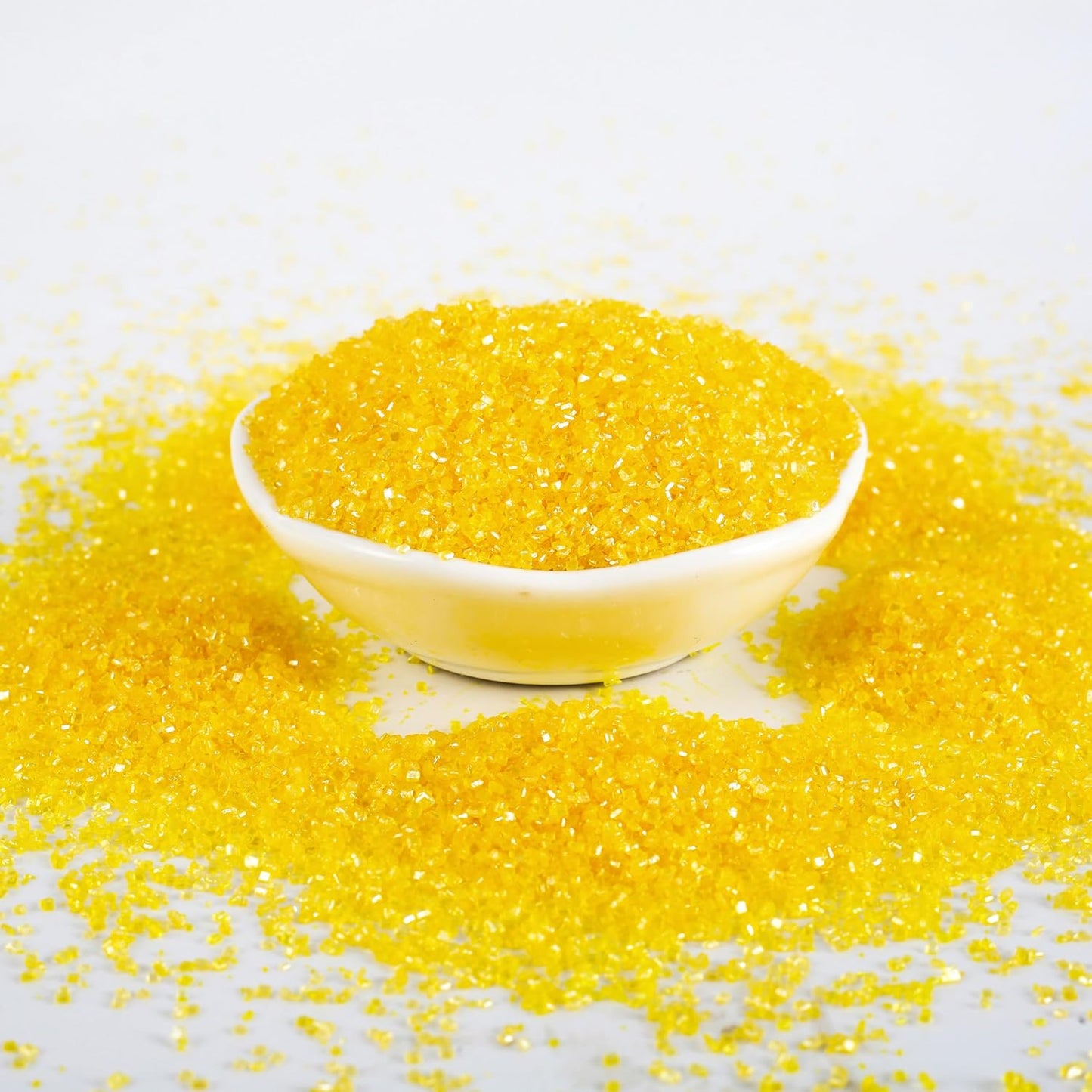 Kasvan Yellow Sanding Sugar Sprinkles - Edible Sugar Crystals, Baking Cake Decorations, Ice Cream Toppings cupcake Decorating, Wedding Party Chirstmas Supplies, 85g/3.2oz