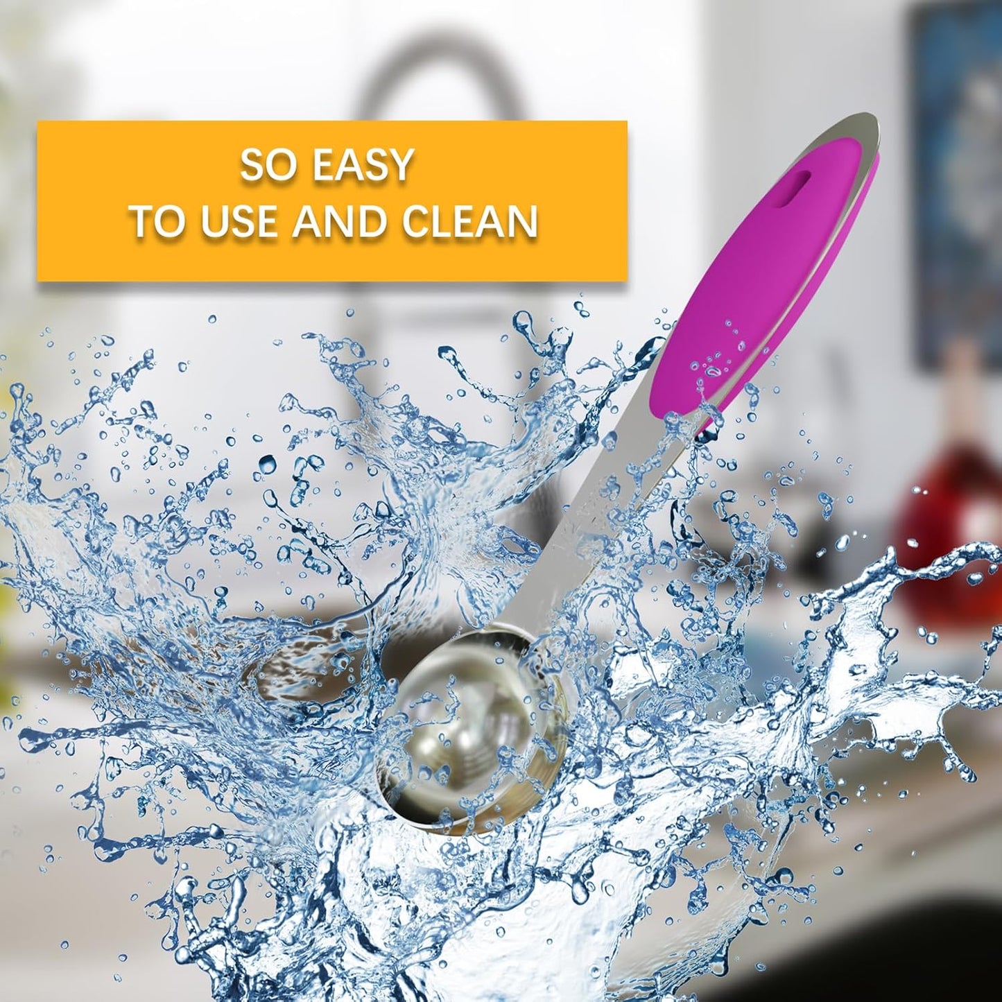 2PCS 1/2 Tbsp(1.5tsp, 1/4oz, 7.5ml) Single Measuring Spoon with Pink Silicone Grip, Stainless Steel Individual Measure Scoop Only