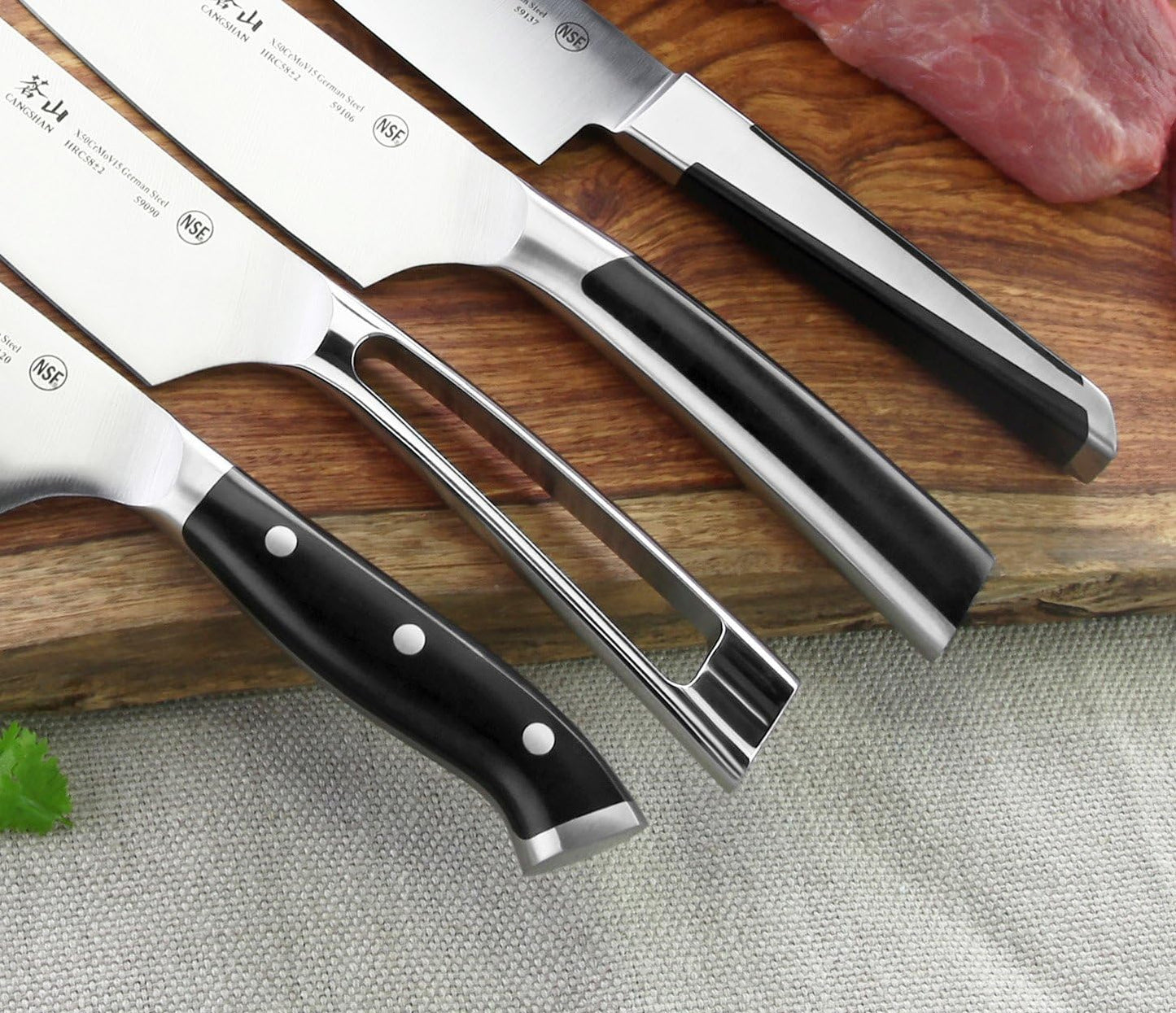 Cangshan D Series 59168 German Steel Forged Santoku Knife, 7-Inch