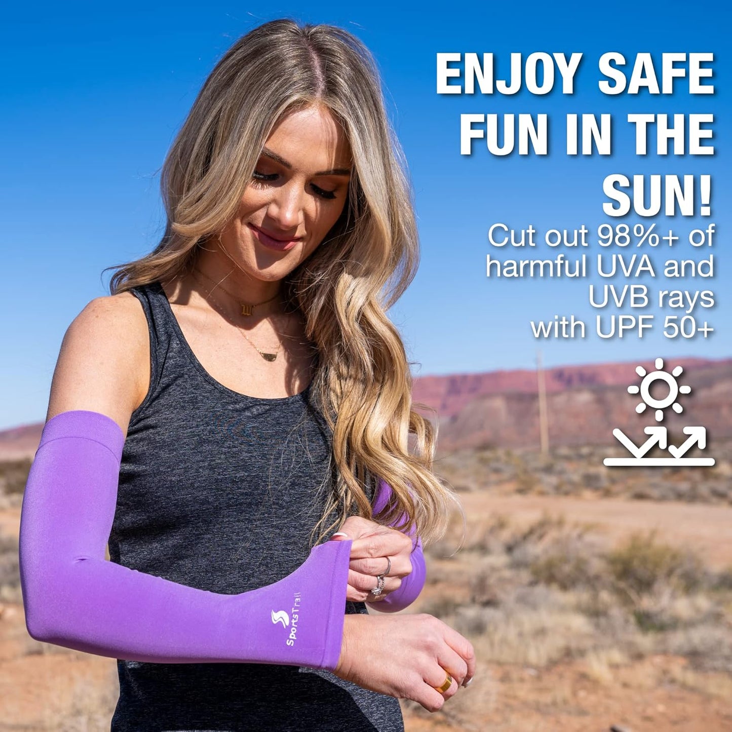 SportsTrail Cooling Arm Sleeves for Men & Women – Breathable, UV Sun Protection, Sports Arm Sleeves for Women, Men & Youth