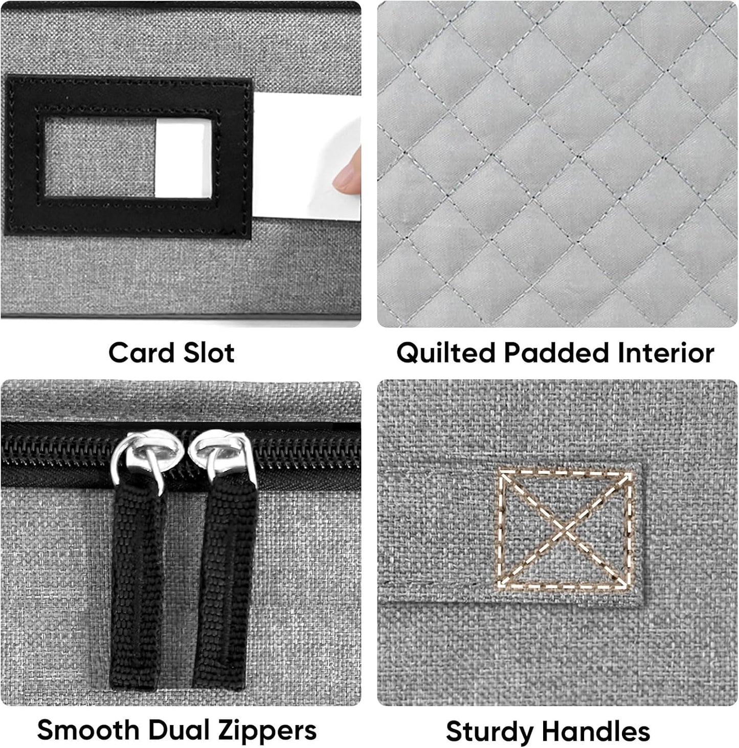 BALEINE China Storage Containers, Sturdy Quilted Wine Glass Storage, Plate Organizer with Carry Handles, Moving Boxes for Dishes, Cups, Mugs and Stemware (Mug, Hard Shell Grey)