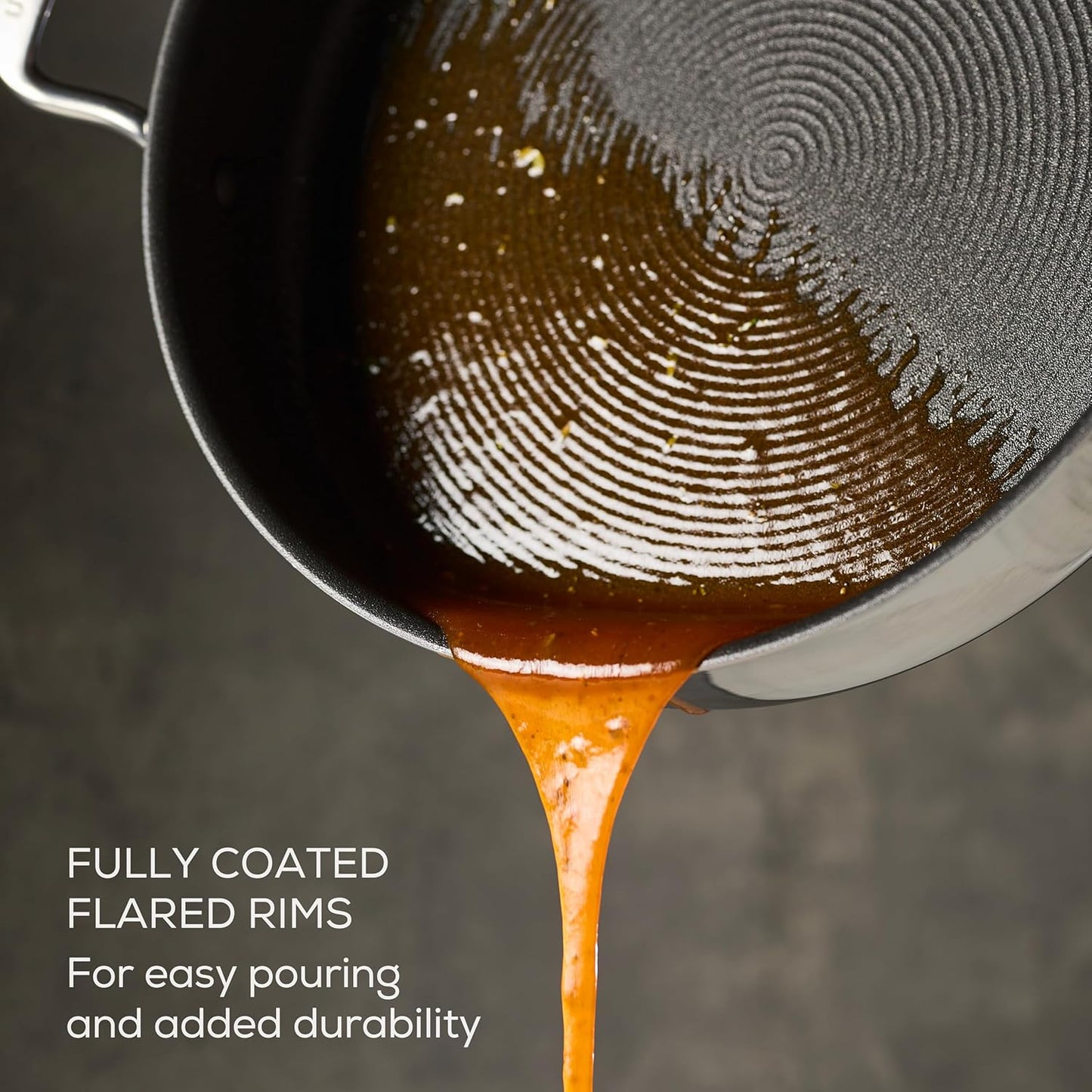 Circulon C1 Series Clad Stainless Steel with ScratchDefense Technology Cookware Nonstick Induction Saute Pan with Lid and Helper Handle, Metal Utensil Safe, 5 Quart - Polished Stainless Steel