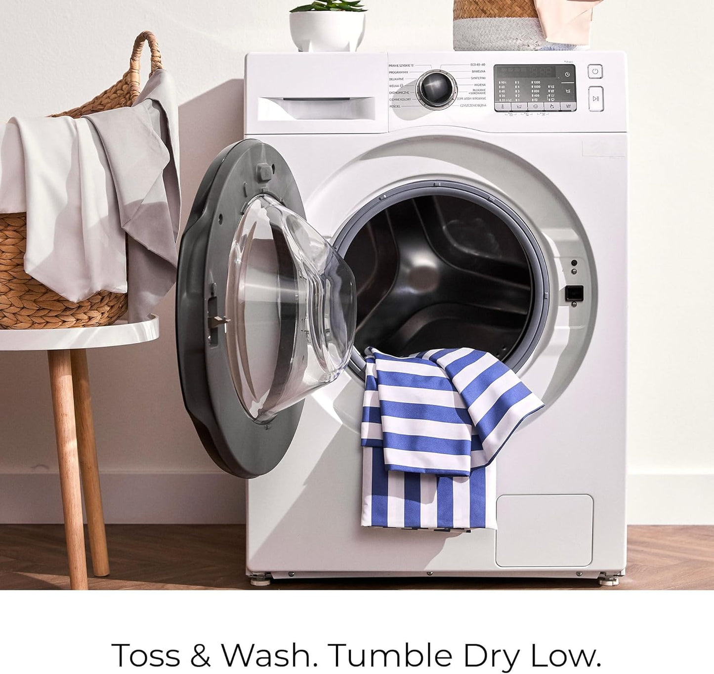 Mellanni California King Sheets Set - 4 PC Iconic Collection Bedding - Hotel Luxury, Soft, Cooling Bed Sheets - Wrinkle, Fade, Stain Resistant (Cal King, Oxford Stripe Blue Nova)