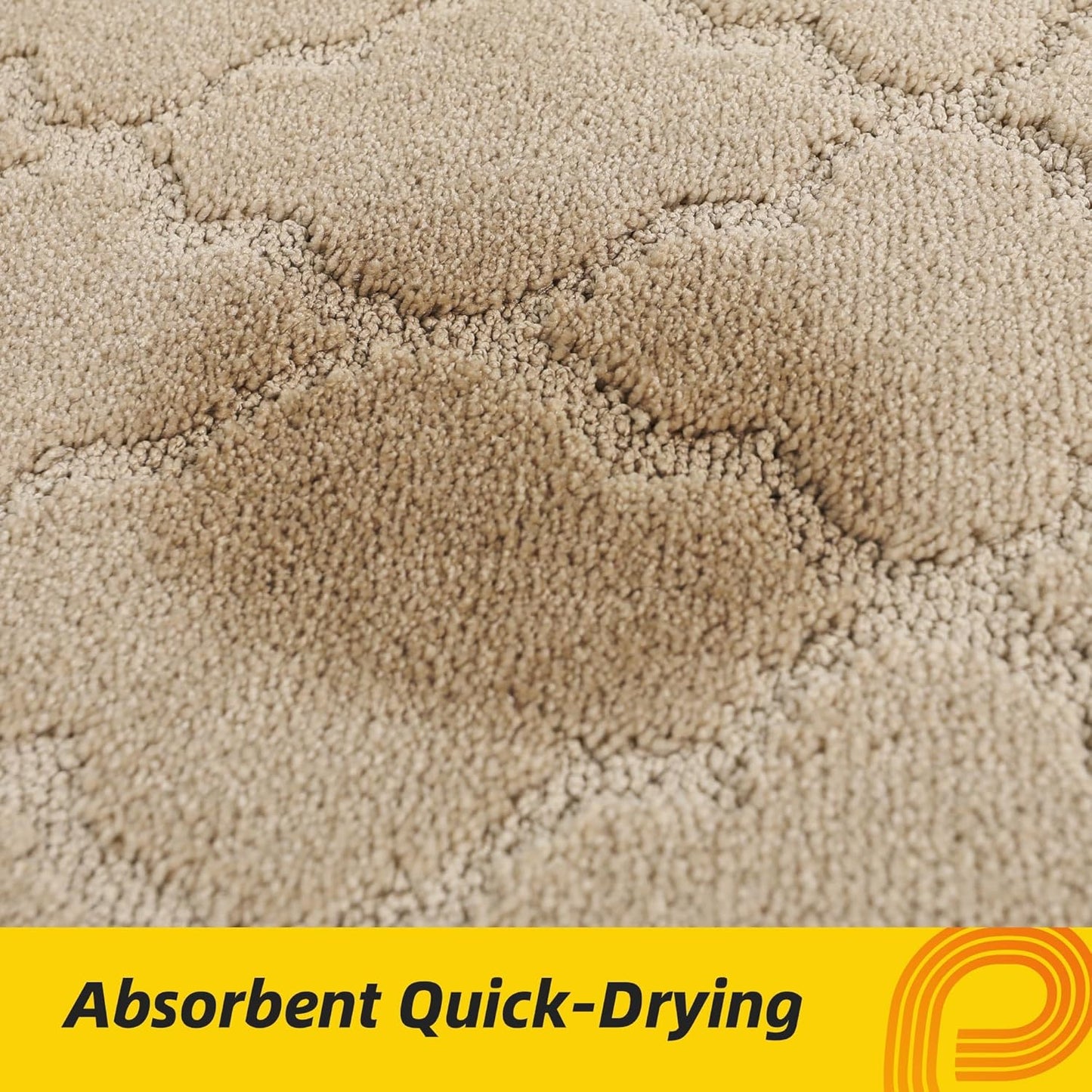 JSEI Kitchen Rugs, Non-Slip Kitchen Mats for Floor, Soft Washable Absorbent Kitchen Mats 2 Pieces, Kitchen Carpet Runner with TPR Backing, Polyester, 20”x32”+20”x48”, Beige