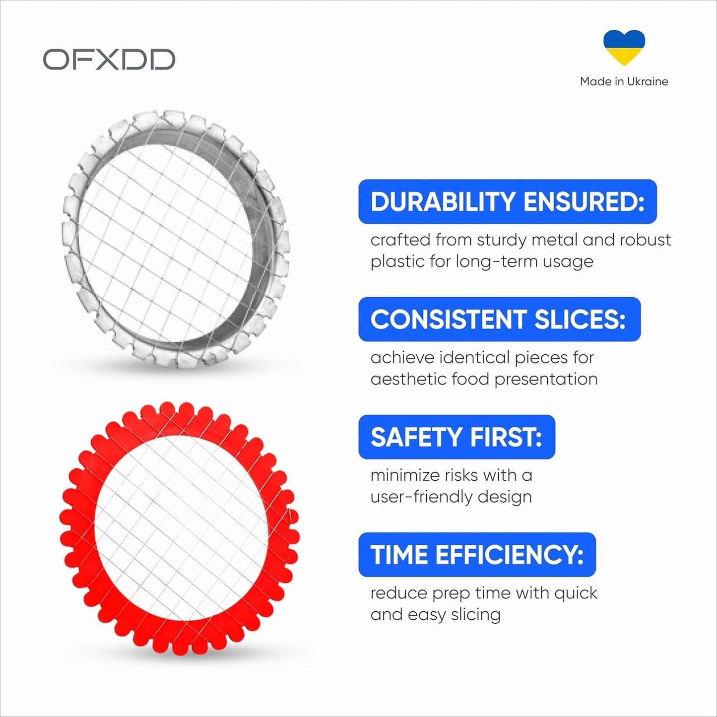 Egg Dicer for Hard Boiled Eggs - Manual Egg Salad Chopper Grid - Boiled Potato, Carrot & Egg Cutter - Wire Grid for Salads, Sandwiches, Appetizers, 3 Pcs, Plastic and Metal