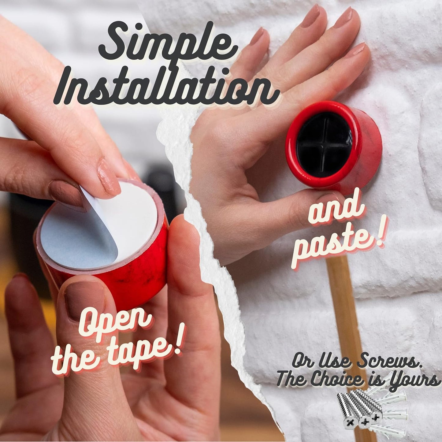 HEFA Towel Hooks, Towel Holder, Dish Towel Holder, Kitchen Organization, Kitchen Towel Hook, Kitchen Towel Holder, Hand Towel Holder, Kitchen Gadgets 8 Pack Eco, Fire Red