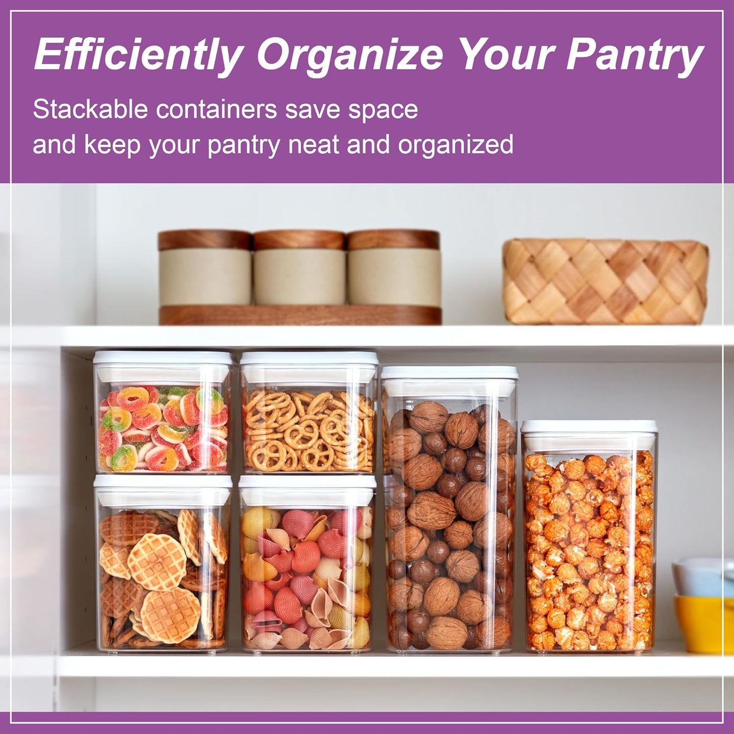 Amazing Abby - Carol - Acrylic Canister (4-Piece Set), 48/72/96/112-Ounce Capacity, Plastic Airtight Food Container, Stackable, BPA-Free, Shatter-Proof, Perfect for Home and Commercial Use