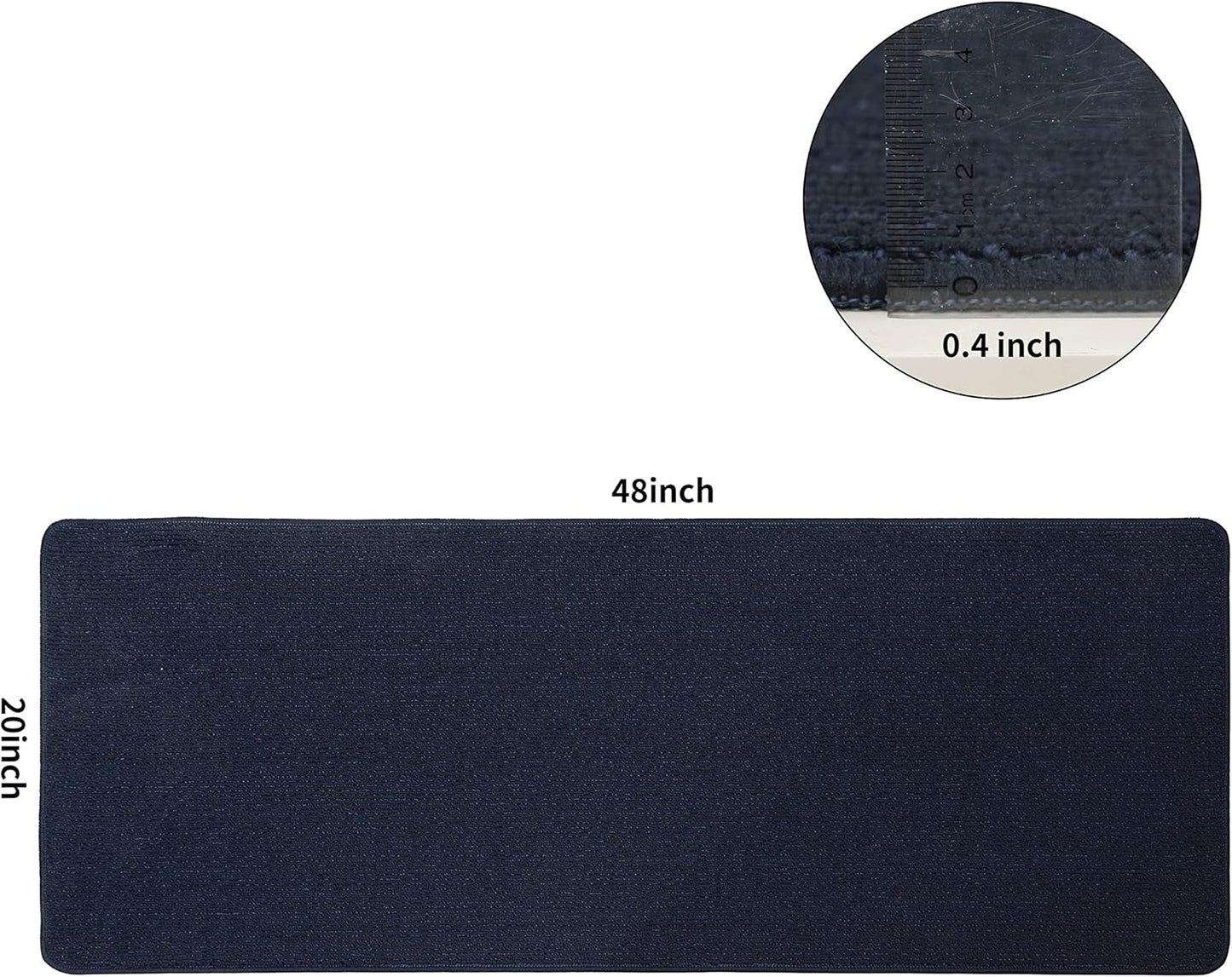 COSY HOMEER 20X48 Inch Kitchen Rug Mats Made of 100% Polypropylene Strip TPR Backing Soft Kitchen Mat Specialized in Anti Slippery and Machine Washable,for Kitchen, Floor Home,Office,Sink,Laundry,Navy