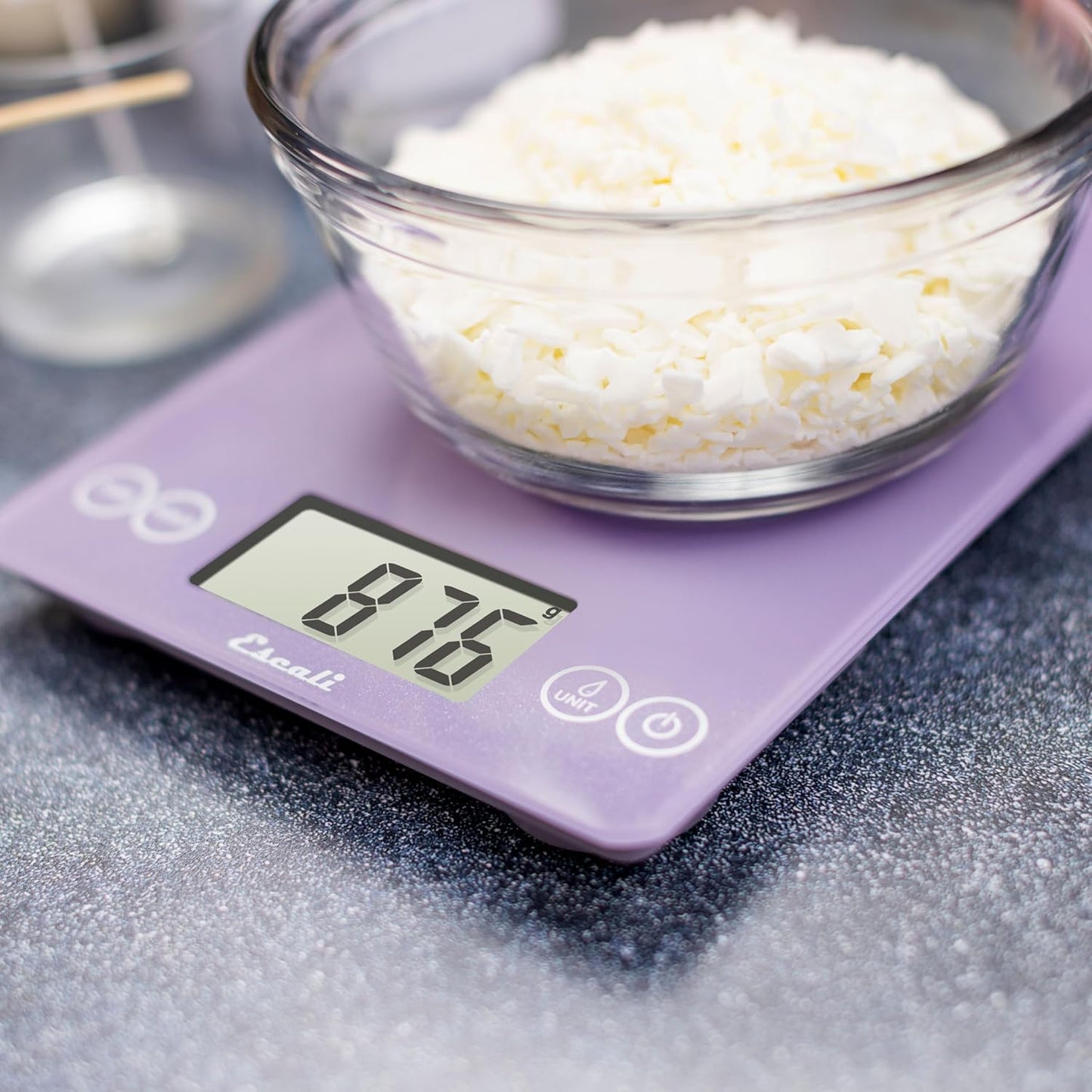 Escali Arti Classic Digital Coffee Scale Espresso Scale and Countertop Food Scale, 15-Pound Capacity, Violet