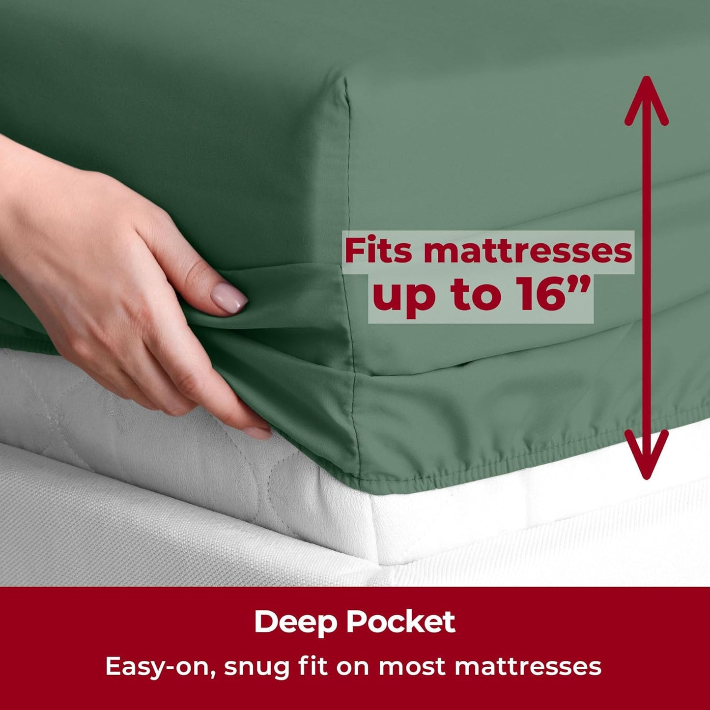 Mellanni Twin Sheets Set - 3 PC Iconic Collection Bedding - Hotel Luxury, Extra Soft, Cooling Bed Sheets - Wrinkle, Fade, Stain Resistant (Twin, Emerald Green)