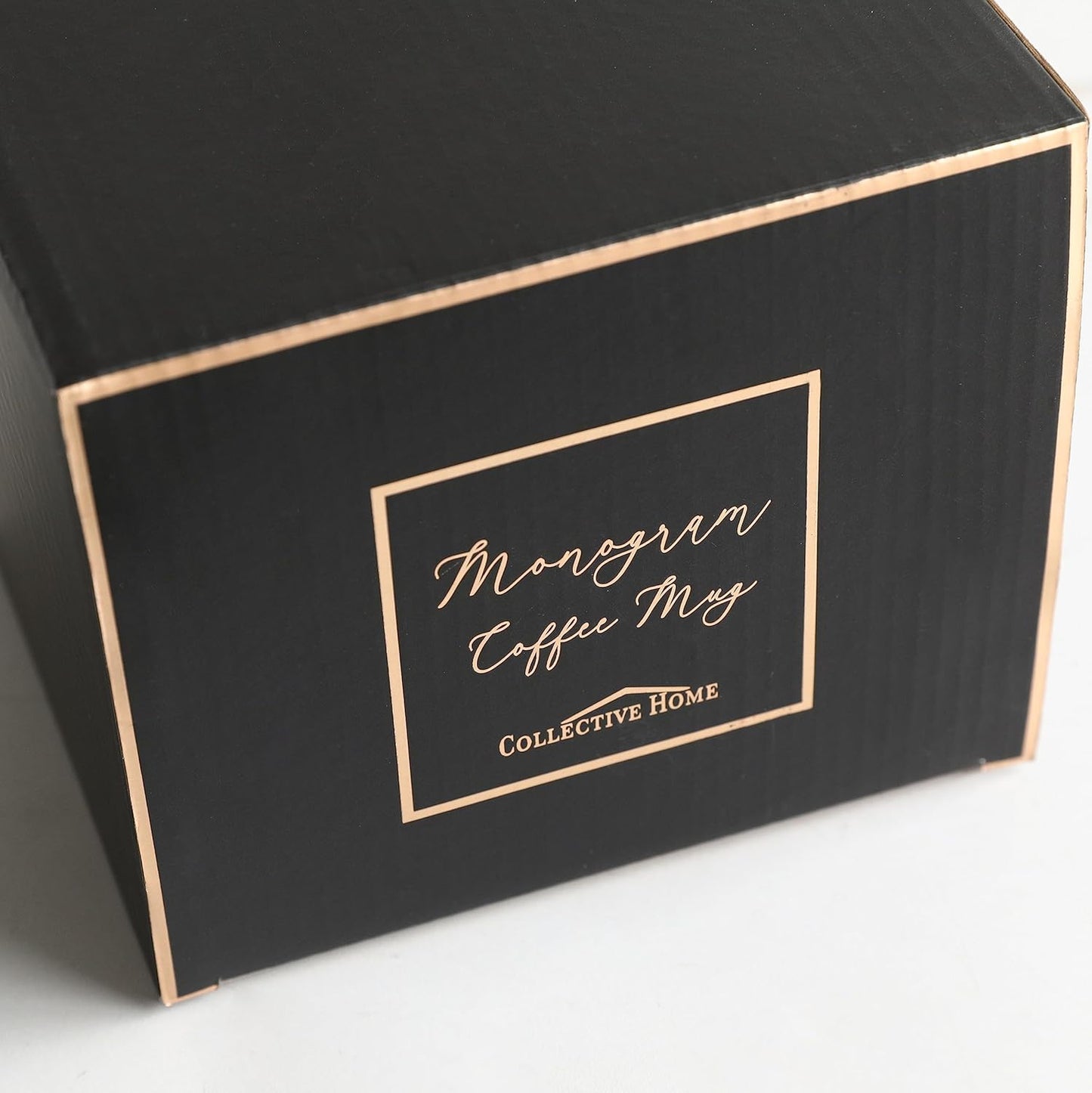 COLLECTIVE HOME - Monogram Ceramic Mugs, 15 oz Golden Initial Coffee Cups, Elegant Alphabet Tea Mugs, Elegant Personalized Mug with Gift Box, Luxurious Cups for Office and Home (w)