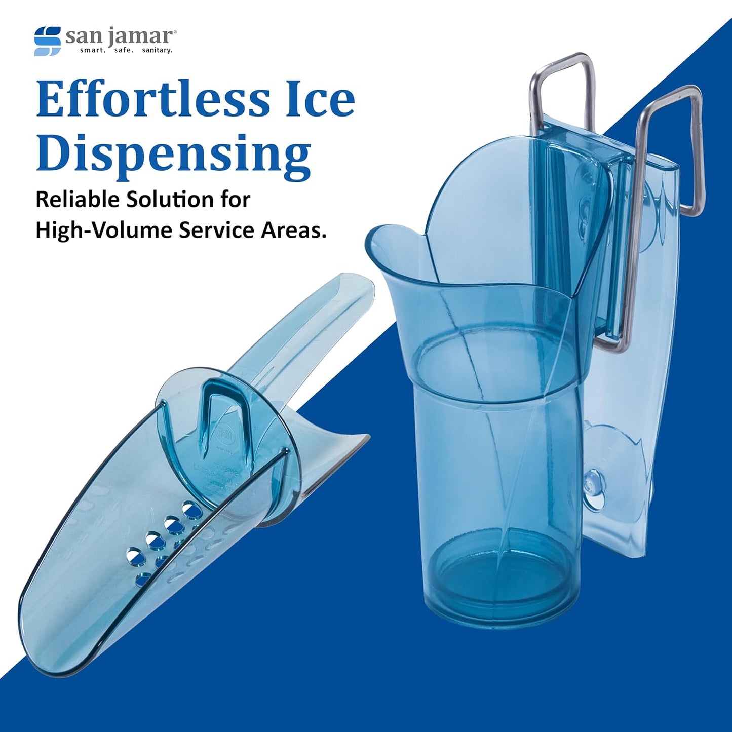 Carlisle FoodService Products SI5000 Polycarbonate Saf-T-Scoop and Guardian System, 6oz to 10oz, for Bar and Beverage Station, Blue