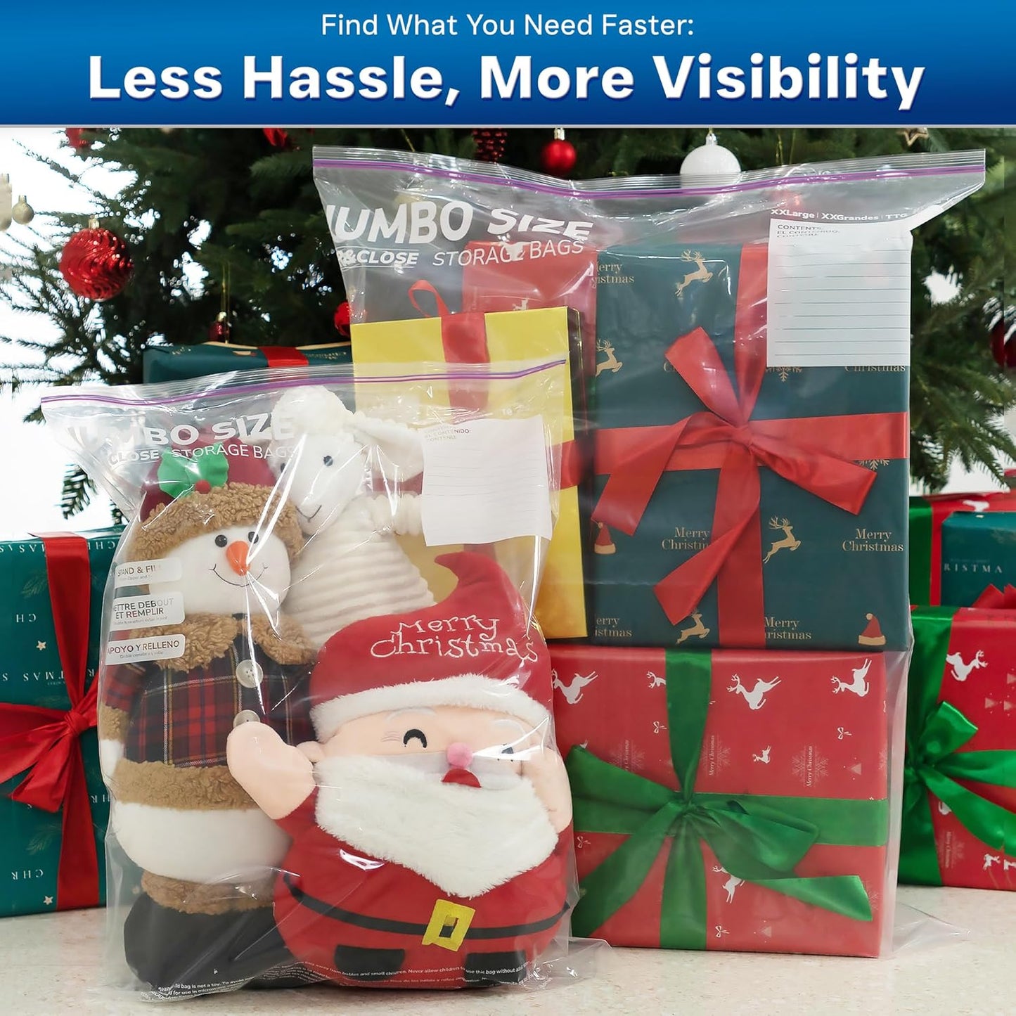 Large Storage Bags, 18"x24" Jumbo Plastic Bag, BPA Free, 5 Gallon XL Zipper Lock Baggies for Clothes Pillow Travel Moving - 30 Jumbo Bags