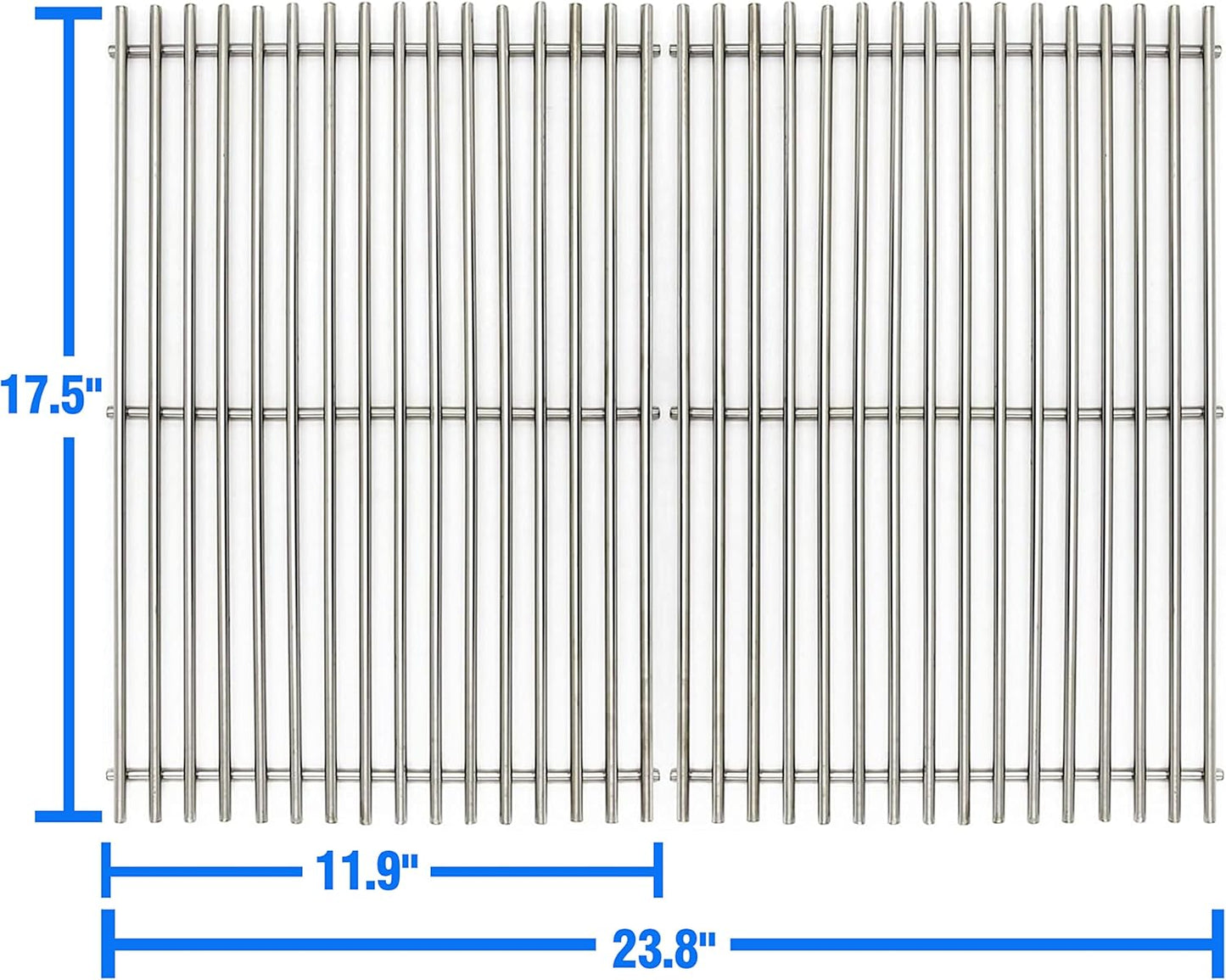 17.5" Stainless Steel 7639 Cooking Grates for Weber Spirit 300 Series, Spirit 700, Genesis Silver B/C, Genesis Gold B/C, Genesis Platinum B/C, Genesis 1000-3500, 7638