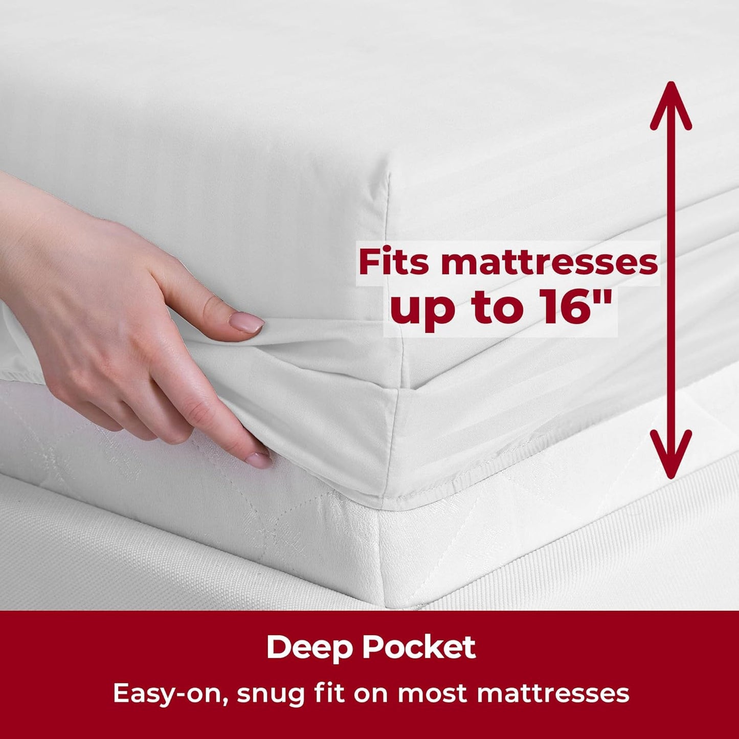 Mellanni California King Sheets Set - 4 PC Iconic Collection Bedding - Hotel Luxury, Extra Soft, Cooling Bed Sheets - Wrinkle, Fade, Stain Resistant (Cal King, Striped White)