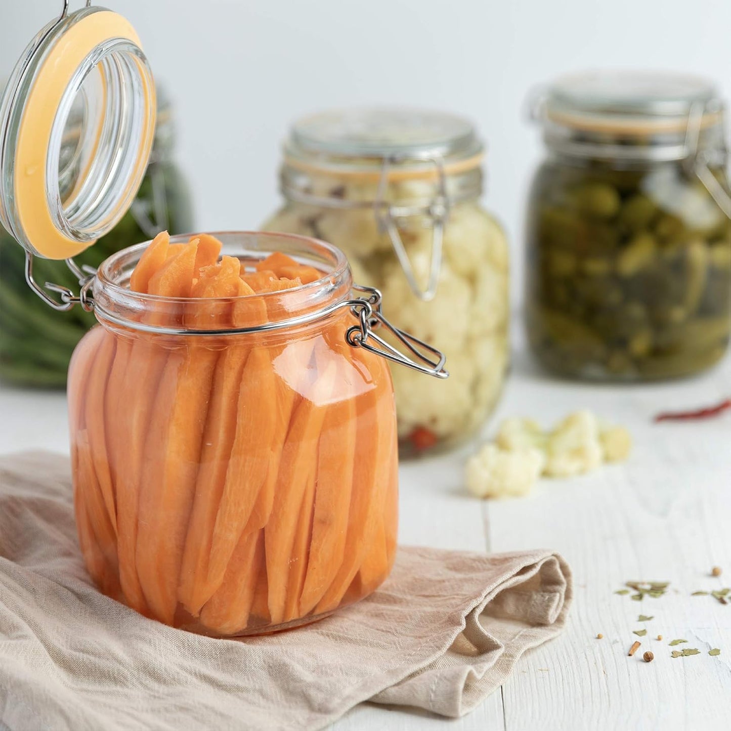 Galashield 32 oz Glass Jars with Lids Food Storage Jars with Airtight Lids Leak Proof Glass Canisters Kitchen Jars [Set of 2]