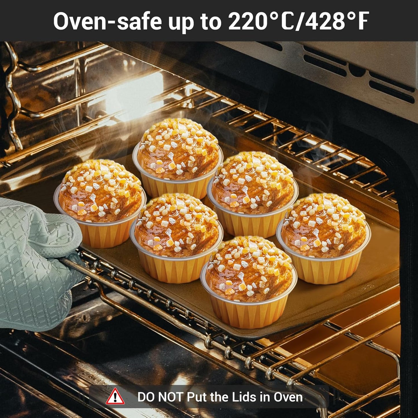 EUSOAR Mini Cheesecake Containers, 30pcs 5oz 125ml Aluminum Foil Muffin Liners Cups with Lids, Cupcake liners Baking Cups, Disposable Foil Ramekins Creme Brulee Pans Holders, Mini Pie Pans with Lids