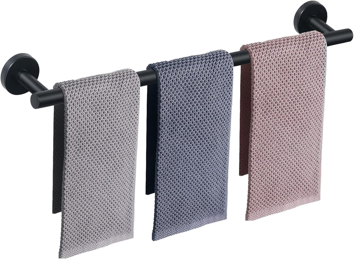 NearMoon Bath Towel Bar, Bath Accessories Thicken Stainless Steel Shower Towel Rack for Bathroom, Towel Holder Wall Mounted (1 Pack, Matte Black, 33 Inch)