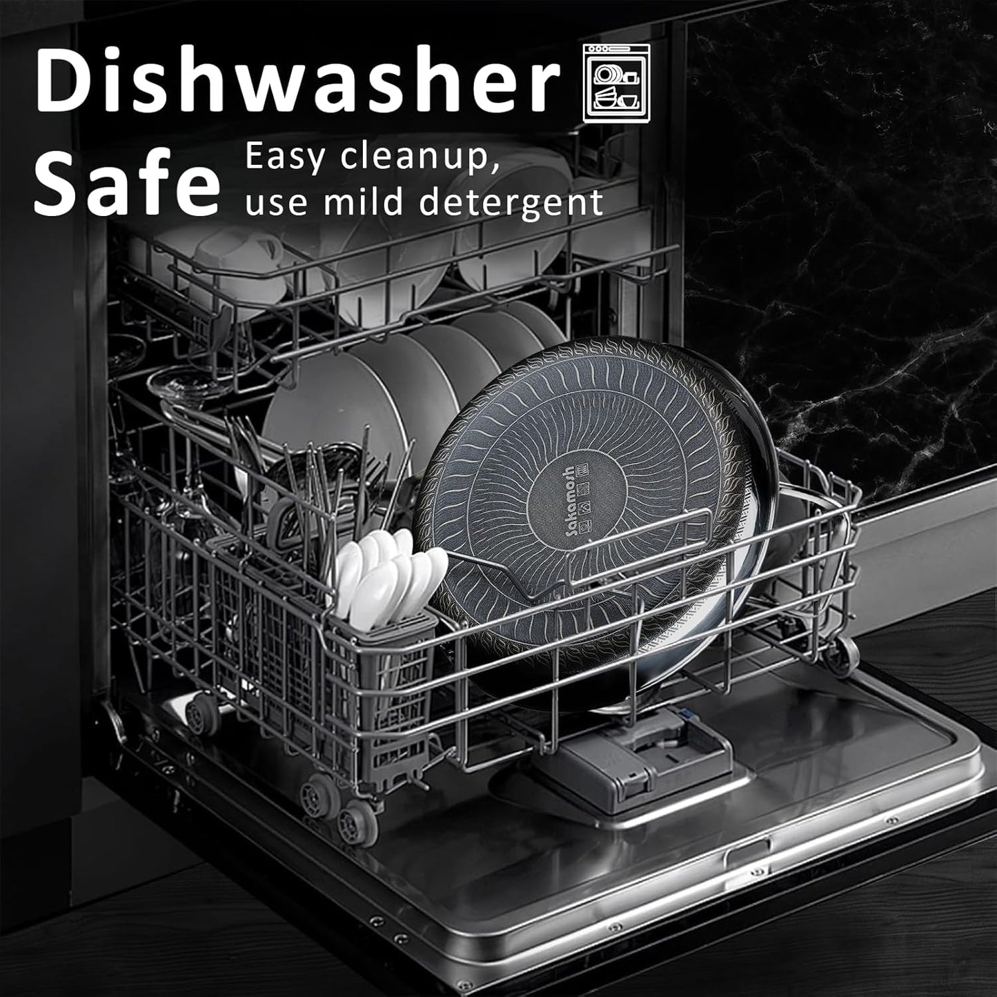 Non Stick Frying Pans Set, Hybrid 8" 9.5" 11" Frying Pan Set, Skillet with Stay-Cool Handle, Non Toxic, PFAS PFOA PTFE Free, Dishwasher & Oven Safe, Induction, Compatible with All Cooktops