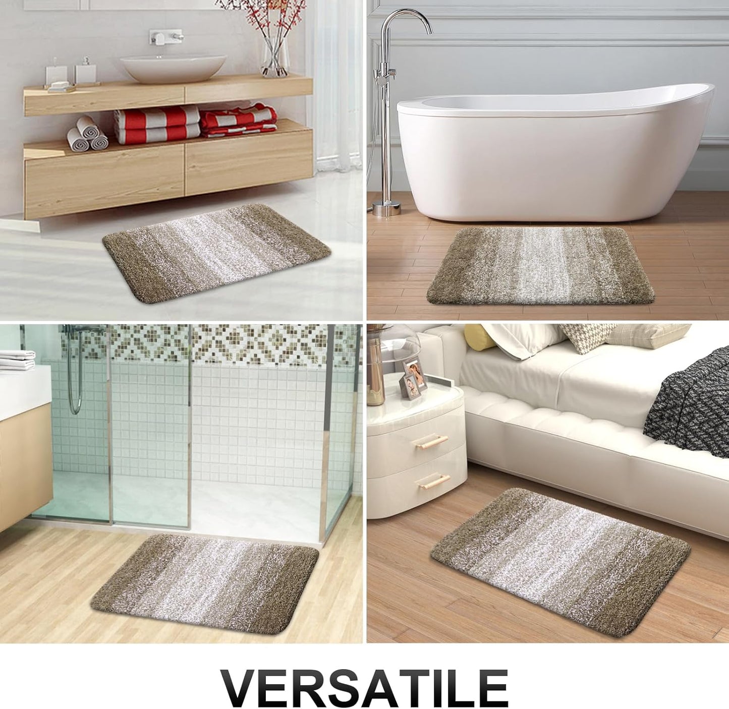 OLANLY Bathroom Rugs Mat 36x24, Extra Soft Absorbent Microfiber Bath Rugs, Rubber Backing, Quick Dry, Machine Washable Bath Mats for Bathroom Floor, Tub and Shower, Home Decor Accessories, Coffee