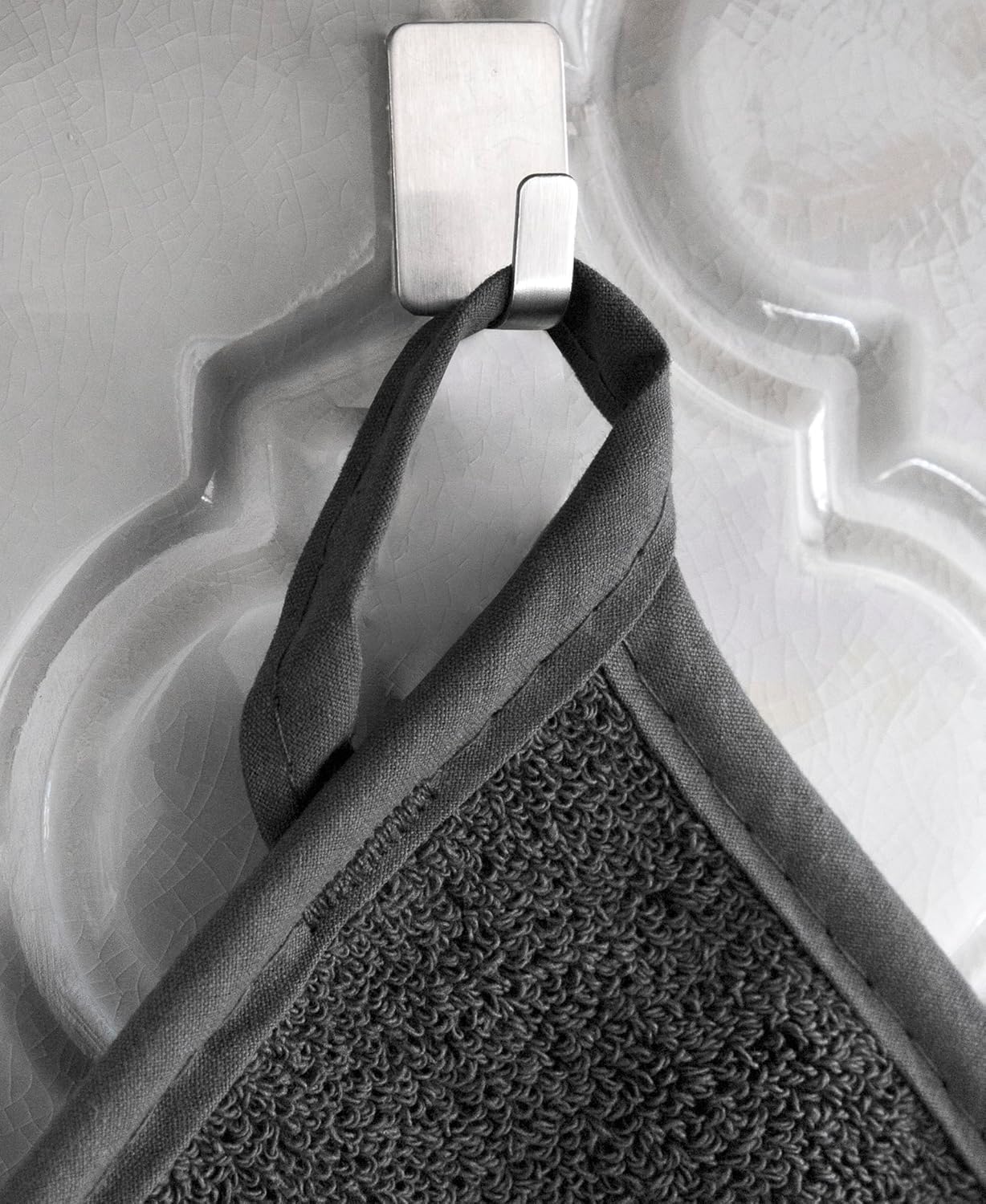 RITZ Terry Potholder & Hot Pad: Unparalleled Heat Resistant, Durable 100% Cotton – Ergonomically Designed for Optimal Grip – Easy-Care Machine Washable – 4-Pack, Titanium/Graphite