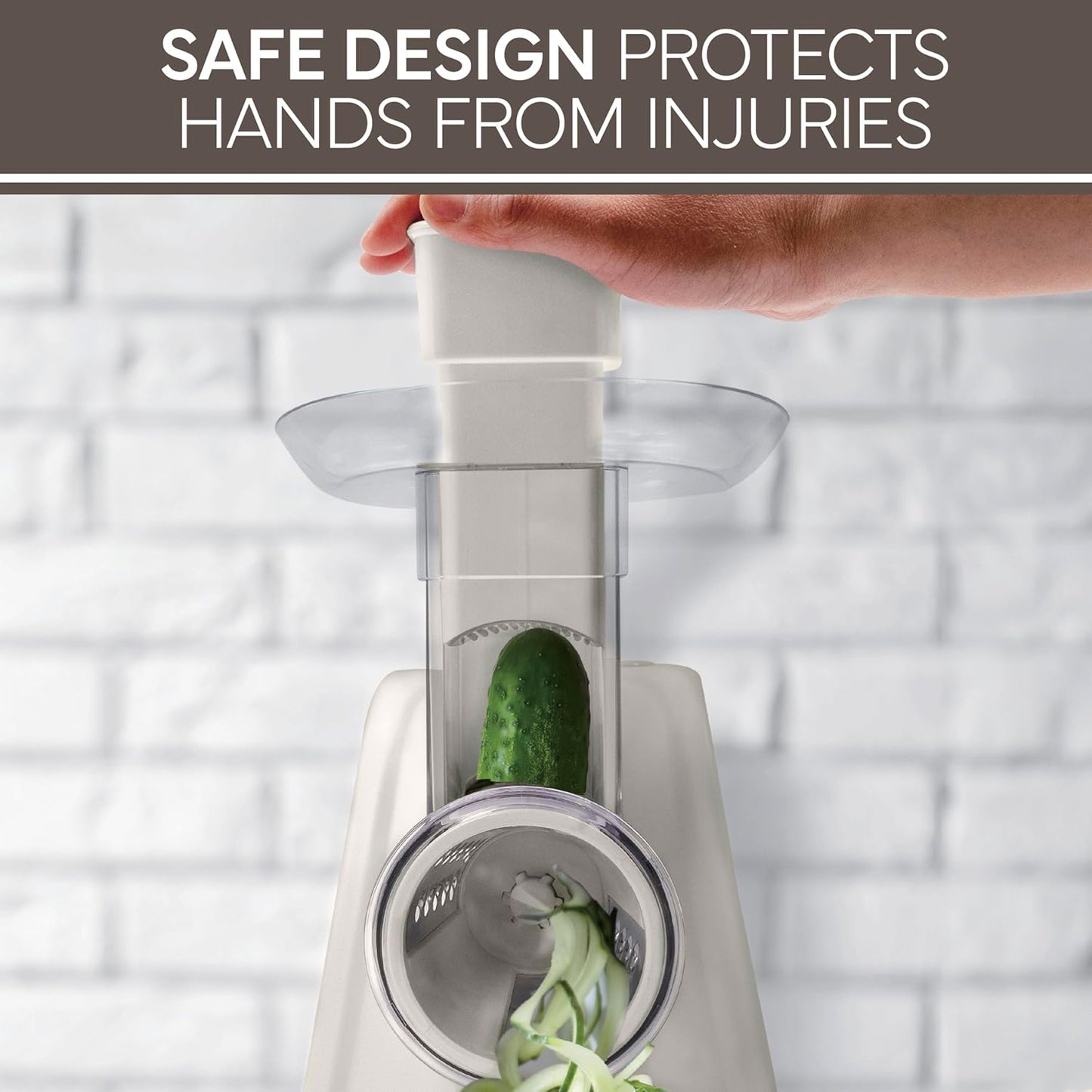 COOK WITH COLOR 5-in-1 Electric Slicer, 150W Food Prep Machine – Cheese Shredder, Fine & Coarse Graters, Potato Grater, Vegetable Slicer, Fruit, Salad Shooter, Compact Design for Bowl Prep, Sand