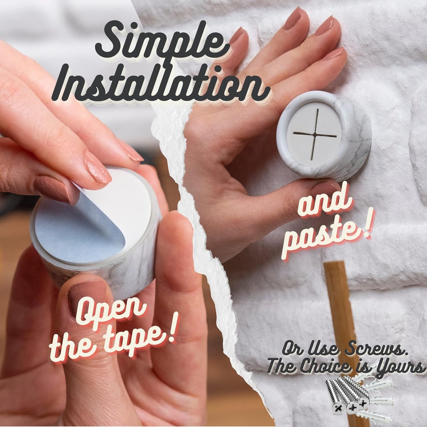 HEFA Towel Holder, Towel Hooks, Dish Towel Holder, Kitchen Organization, Bathroom Accesories, Kitchen Towel Hook, Kitchen Towel Holder, Hand Towel Holder, Kitchen Gadgets 4 Pack, White Marble