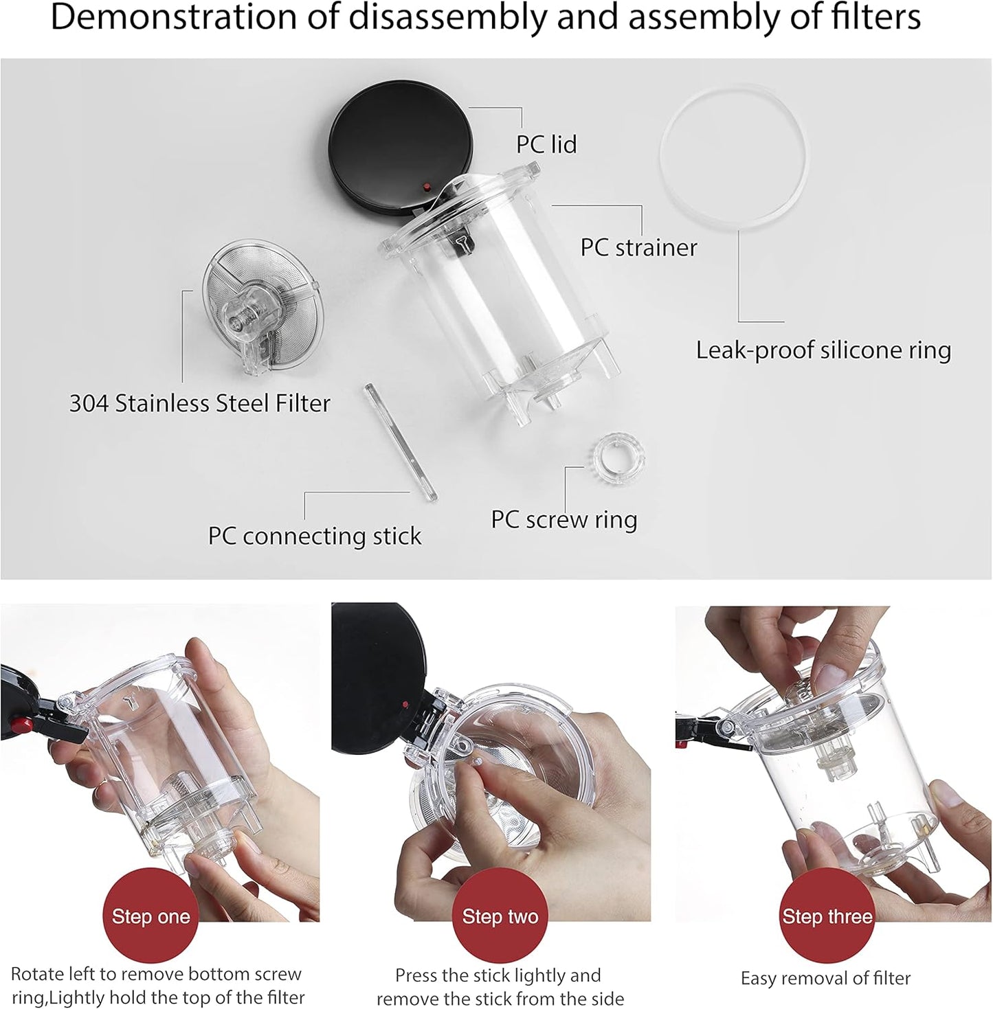 CNGLASS Glass Teapot with Removable Infuser,25oz Clear Tea Kettle with One Button Press to Filter the Tea Soup,Loose Leaf and Blooming Tea Maker