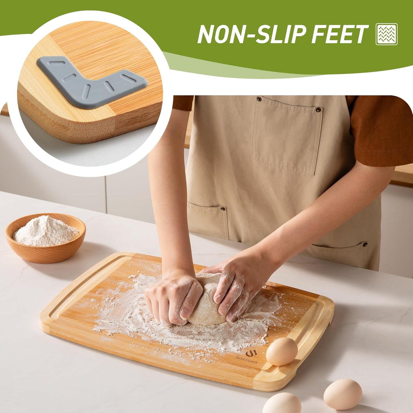 Bamboo Cutting Board Set Non Slip Feet Over Sink Eating Grilling Biard Cutboard Biard Chtting Woodcutting Cuttingboards Voard Oard Bord Dishwasher Safe 12x18 11x14 Baords Baord Veg Utting Ultimate