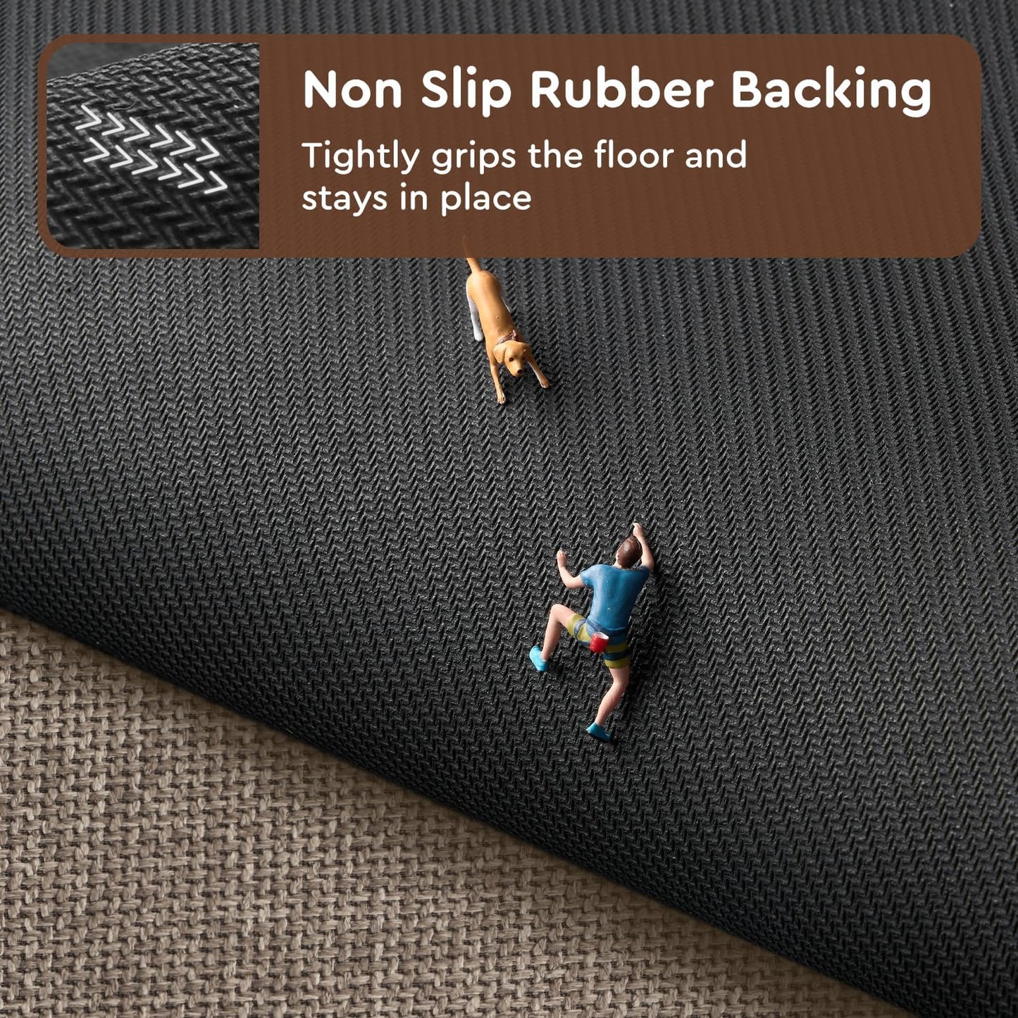 tchdio Kitchen Mats for Floor Set of 2 PCS, Rubber Backed Kitchen Rugs Non Slip Washable, Superior Absorbent Kitchen Mat Easy to Clean, Comfort Kitchen Floor Mat Front of Sink Tan 17"x29"+17"x47"