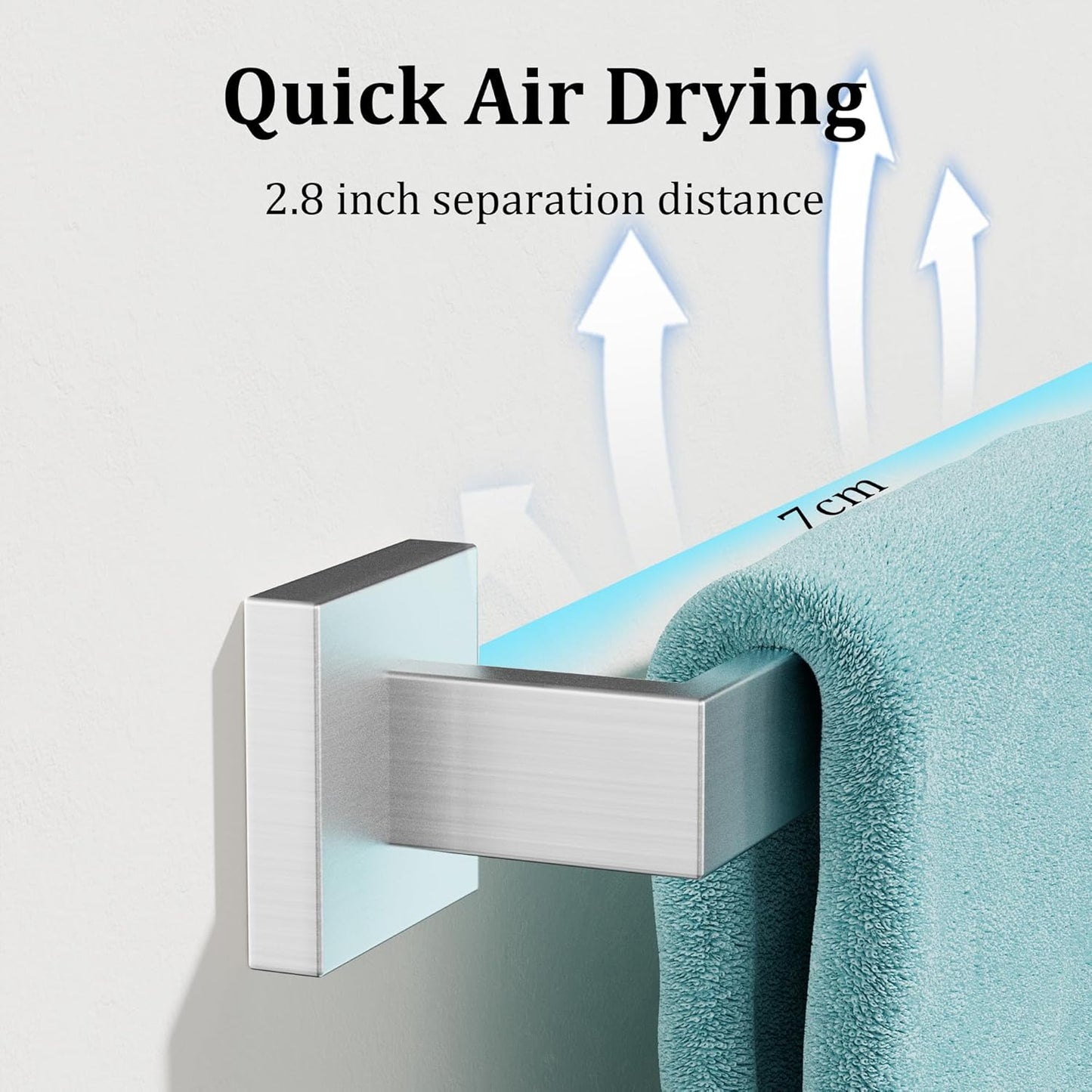 Alise Brushed Nickel Towel Bars,11.82 Inch Towel Holder Towel Racks for Bathroom and Lavatory,SUS304 Stainless Steel Hand Towel Hanger Rail Wall Mount,Useable Length 10.04 Inch Towel Bar, GYT030-LS