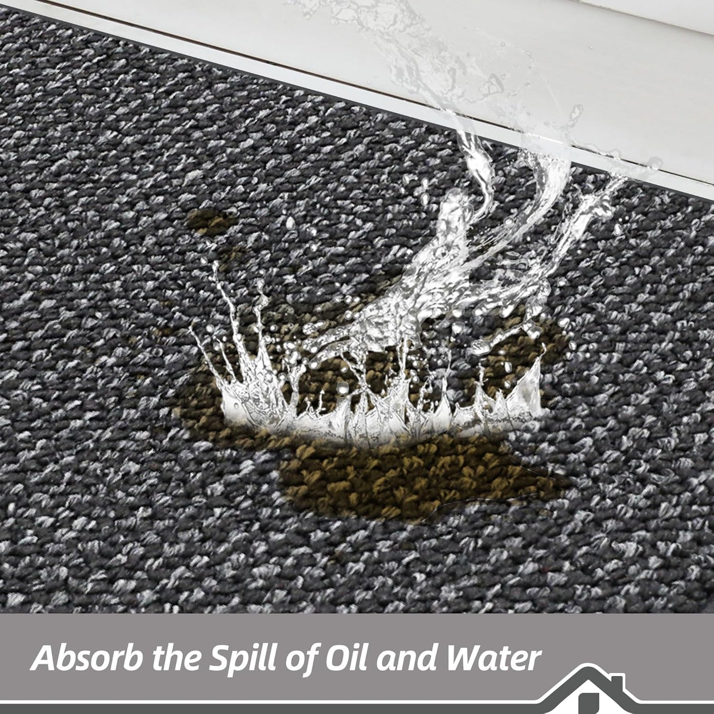 BEQHAUSE Kitchen Runner Rugs 20"x48", Non-Slip Kitchen Mats for Floor, Super Absorbent and Stain Resistant Kitchen Rug, Machine Washable Rugs for Kitchen, Hallway, Laundry & Sink, Charcoal