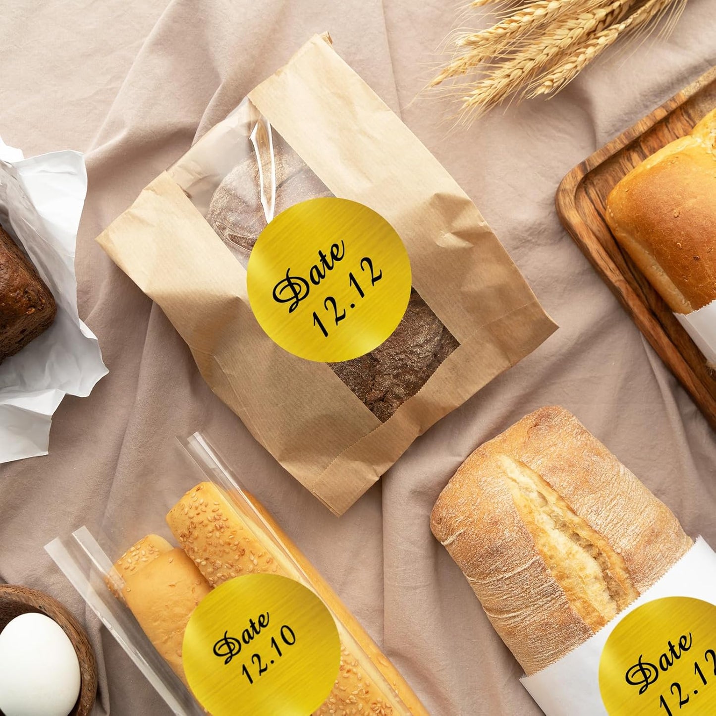 2''Holographic Thermal Label,Gold Round Self-Adhesive Direct Thermal Label,Thermal Stickers for DIY Logo Design,Name Tag (300/Roll