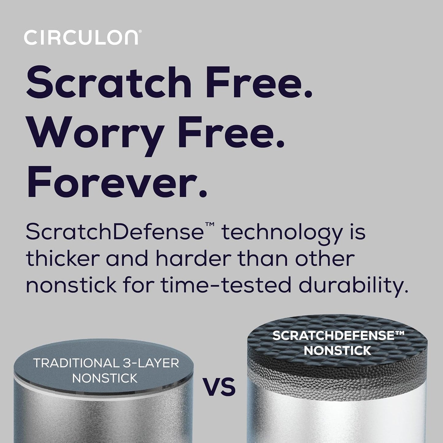 Circulon A1 Series with ScratchDefense Technology Nonstick Induction, Frying Pans/Skillets with Lids, Metal Utensil Safe, Skillet Set w/Lid (8.5", 10" & 12") - Graphite