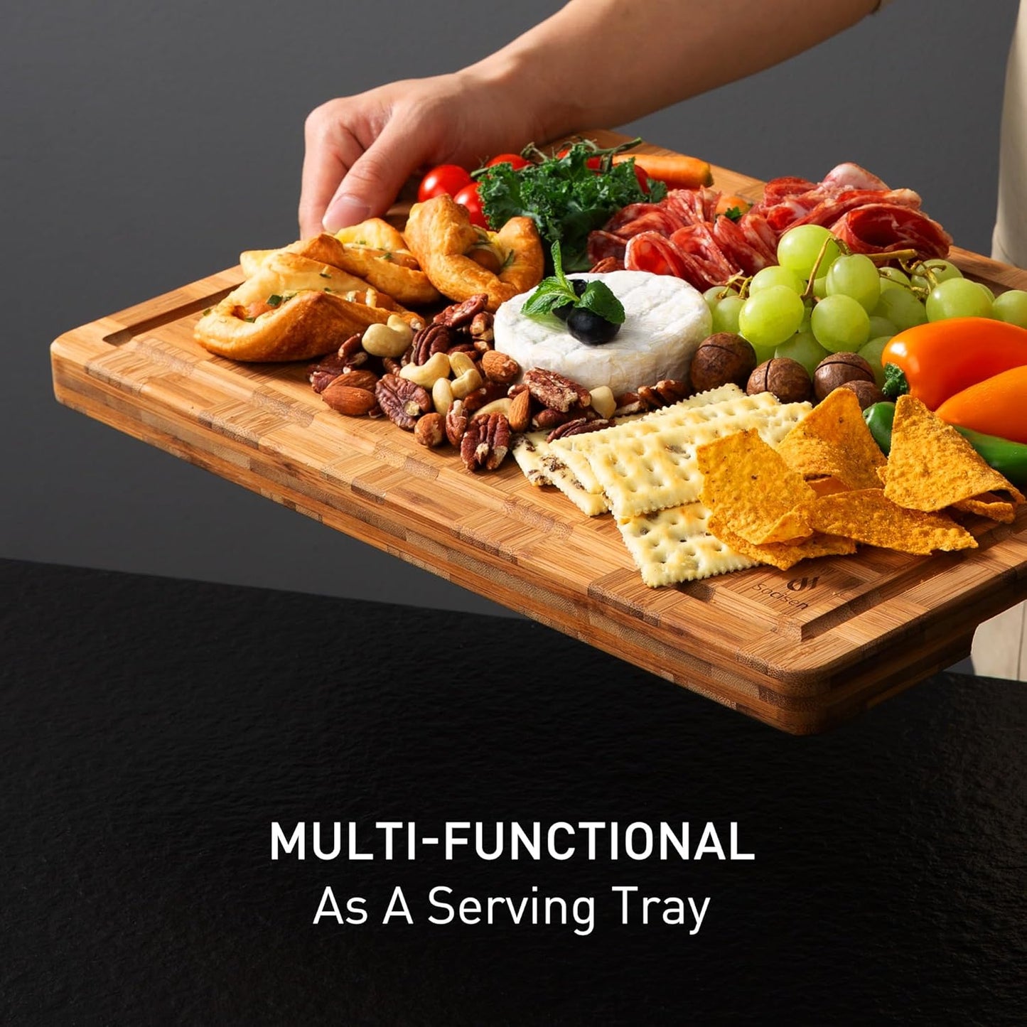 Bamboo Cutting Board Non Slip Heavy Duty Over Sink Wooden Wood Cutting Board for Kitchen Chopping Board Edge Grain Teak Smart Marble Flexible Round Stone Metal