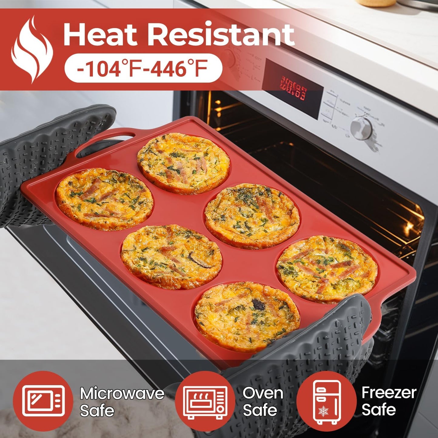 CAKETIME Muffin Top Pan Non Stick, 4 Inch Metal Frame Round Egg Baking Pan for Oven English Muffins, Whoopie Pies, Corn Bread, Egg Bites, Breakfast Sandwiches Tarts 4 Pack Brown