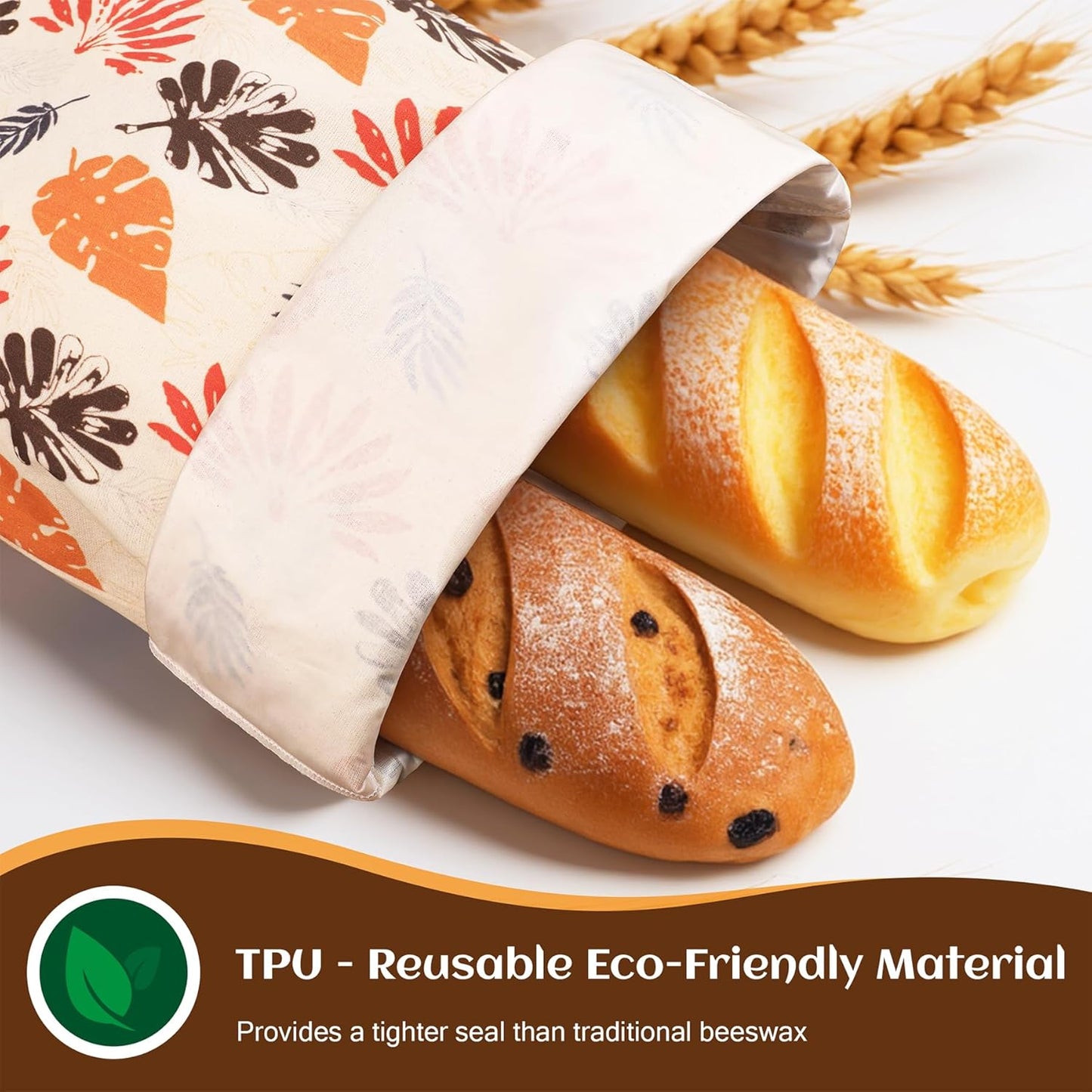 2 Pack Reusable Linen Bread Bag for Homemade Bread, Sourdough Bread Storage Bag Fresh Keeping - Reusable and Easy to Clean Storage Bag XL(19"x13")