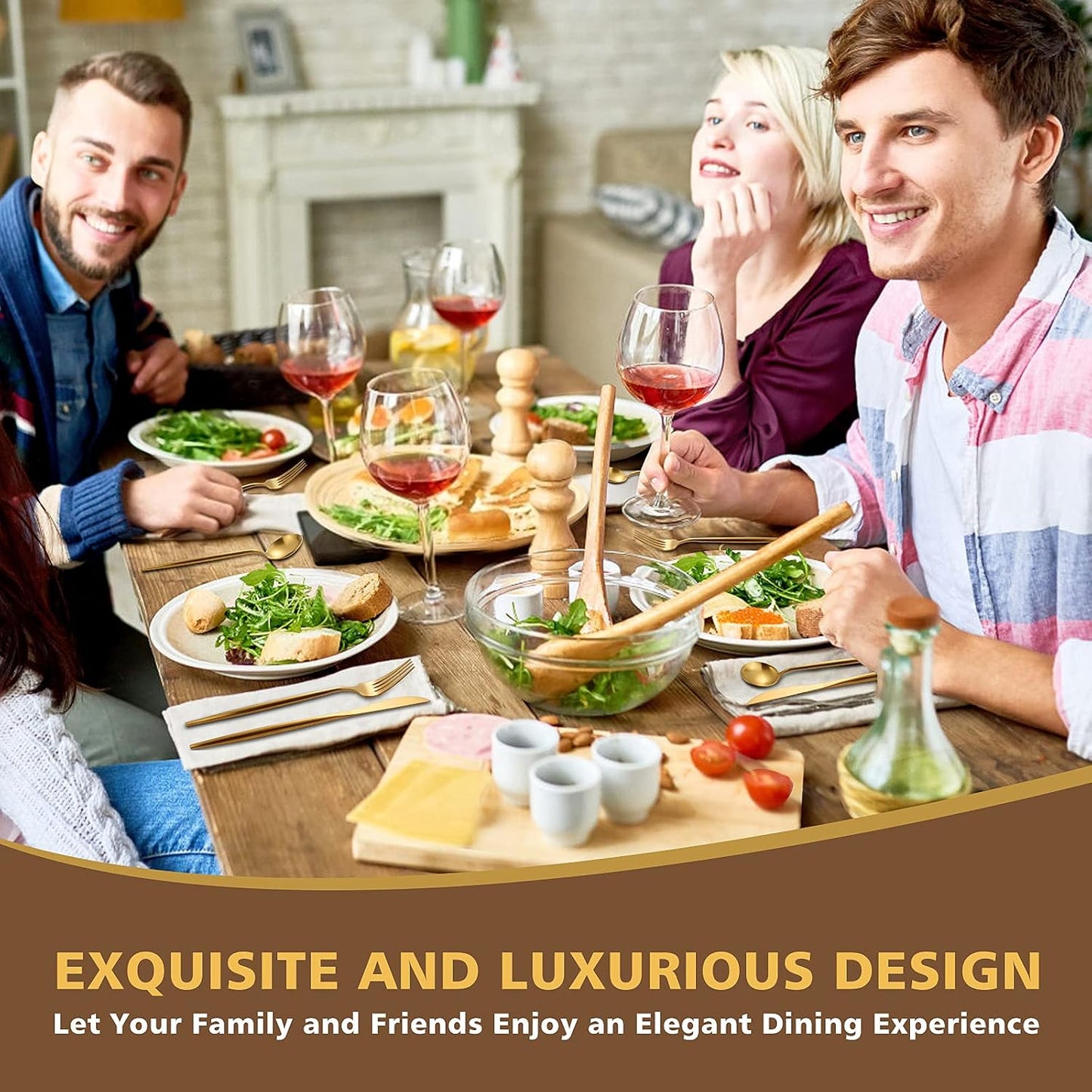 Matte Gold Silverware Set, Oliviola 60-Piece Stainless Steel Flatware Cutlery Set Service for 12, Satin Finish Kitchen Utensil Set, Dishwasher Safe