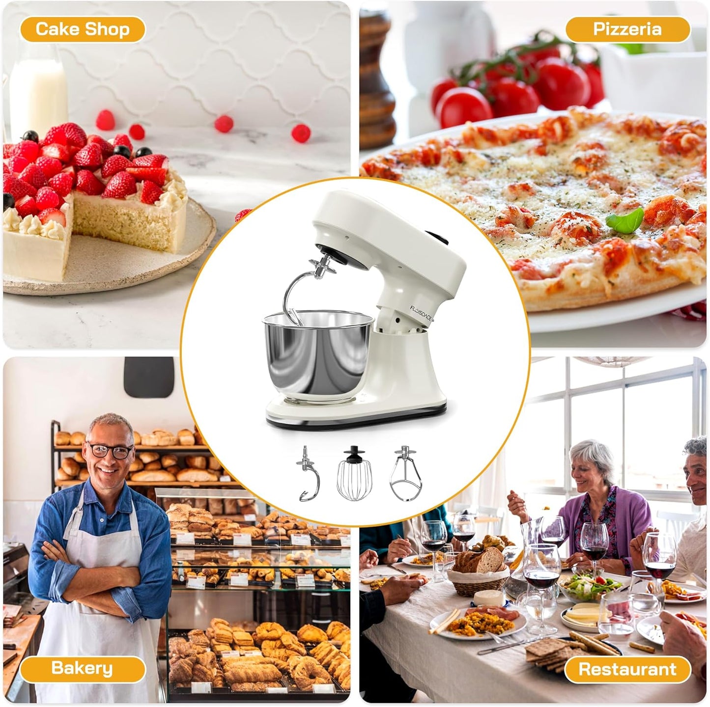 9-IN-1 Stand Mixer, 660W 12-Speed Kitchen Mixer, 5.5QT Bowl Household Food Mixers include Dough Hook, Whisk and Beater, Food Mixer for Most Home Cooks, Kitchen Scale for Baking and Most Home Cooks