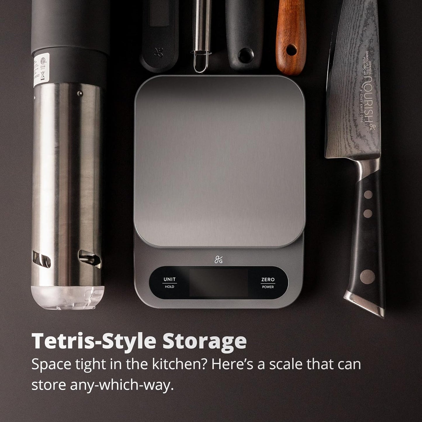 Greater Goods High Capacity Kitchen Scale, 10kg/22lb Capacity Food Scale for Bulk Cooking & Baking, Touch Controls, Hi-Def LCD, Stainless Steel Platform, Precise to 1g