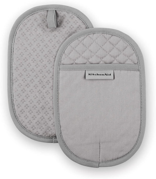 KitchenAid Asteroid Pot Holder 2-Pack Set, Grey, 6.5"x10"