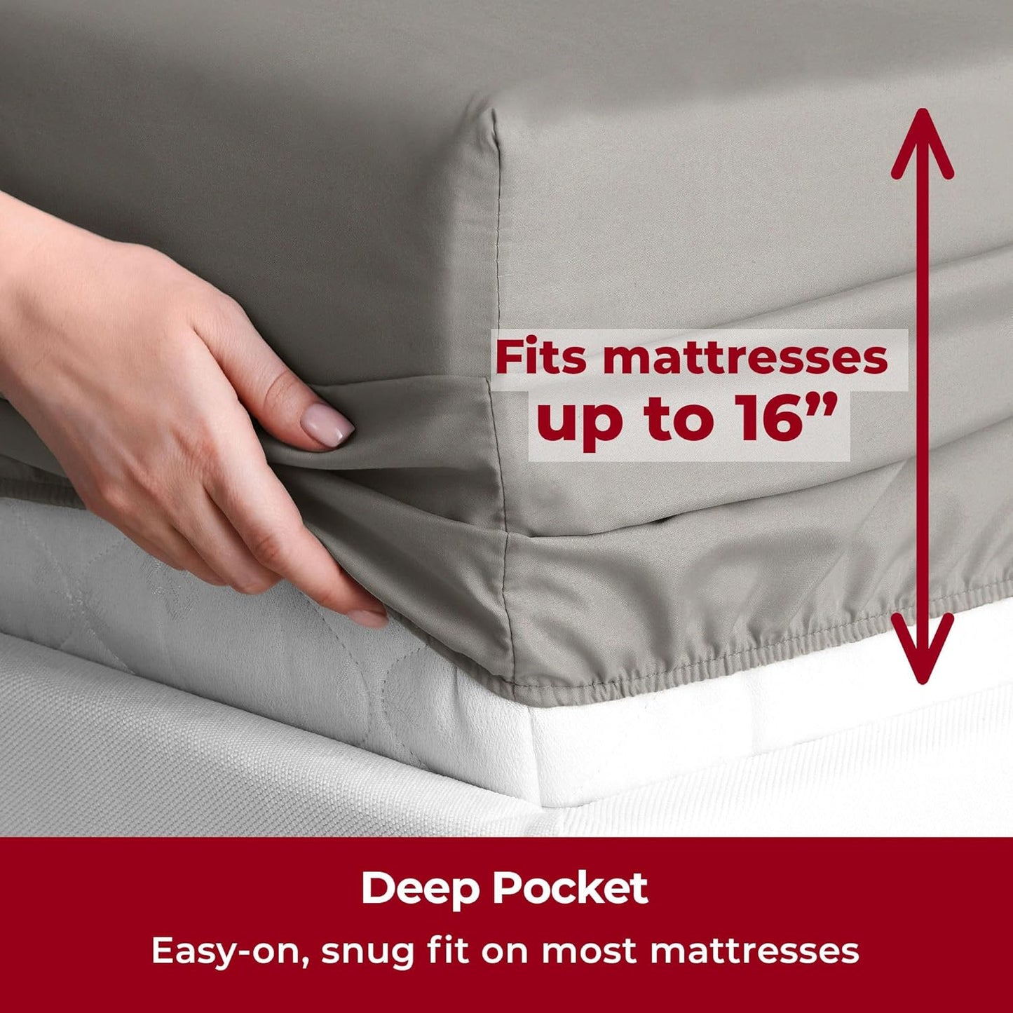 Mellanni Split King Sheets Set - 5 PC Iconic Collection Bedding - Hotel Luxury, Extra Soft, Cooling Bed Sheets - Wrinkle, Fade, Stain Resistant (Split King, Taupe)