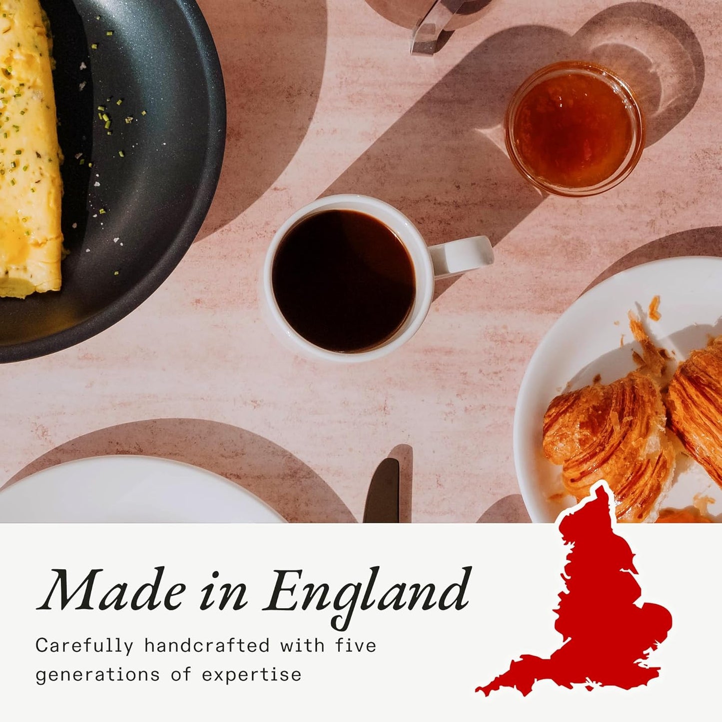 Made In Cookware - Set of 4 - Coffee Mug Set - 12 oz - White With Navy Rim - Porcelain - Crafted in England - Dishwasher and Microwave Safe