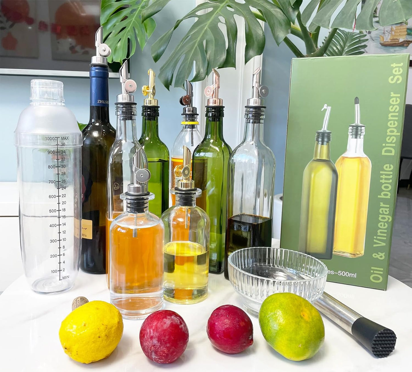 Pafusen 2 Pack Automatic Liquor Pour Spout, Auto Flip Olive Oil Dispenser Spout, Pour Spout for Liquor Bottles, Olive Oil Spout, Bottle Pourers for Alcohol Wine Syrup Home Bar Accessories Gold